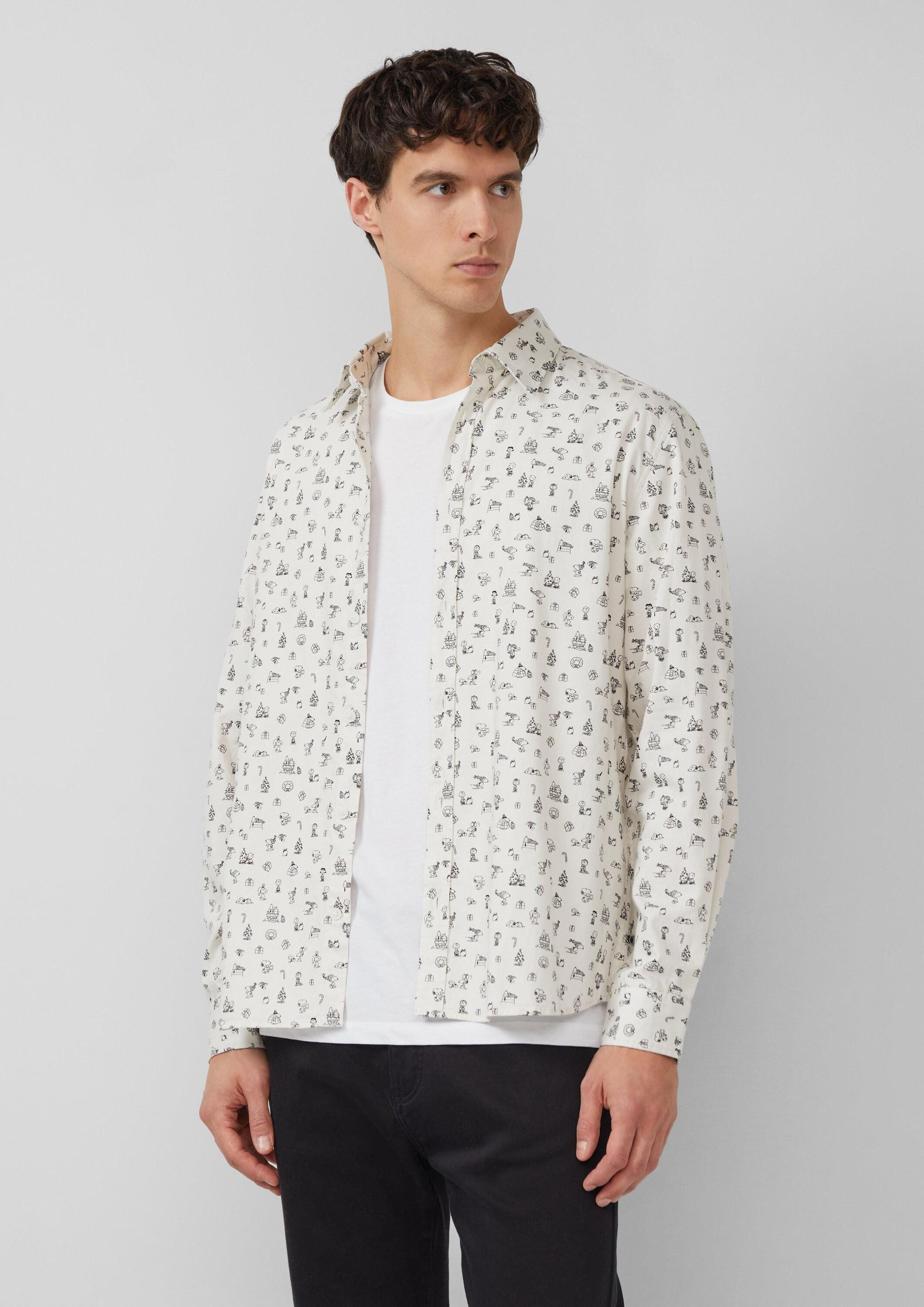 s.Oliver Langarmhemd Hemd Regular Fit: Hemd mit Peanuts®-Motiv günstig online kaufen