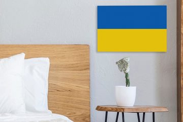 OneMillionCanvasses® Leinwandbild Bild der Flagge der Ukraine, (1 St), Wandbild Leinwandbilder, Aufhängefertig, Wanddeko, 30x20 cm