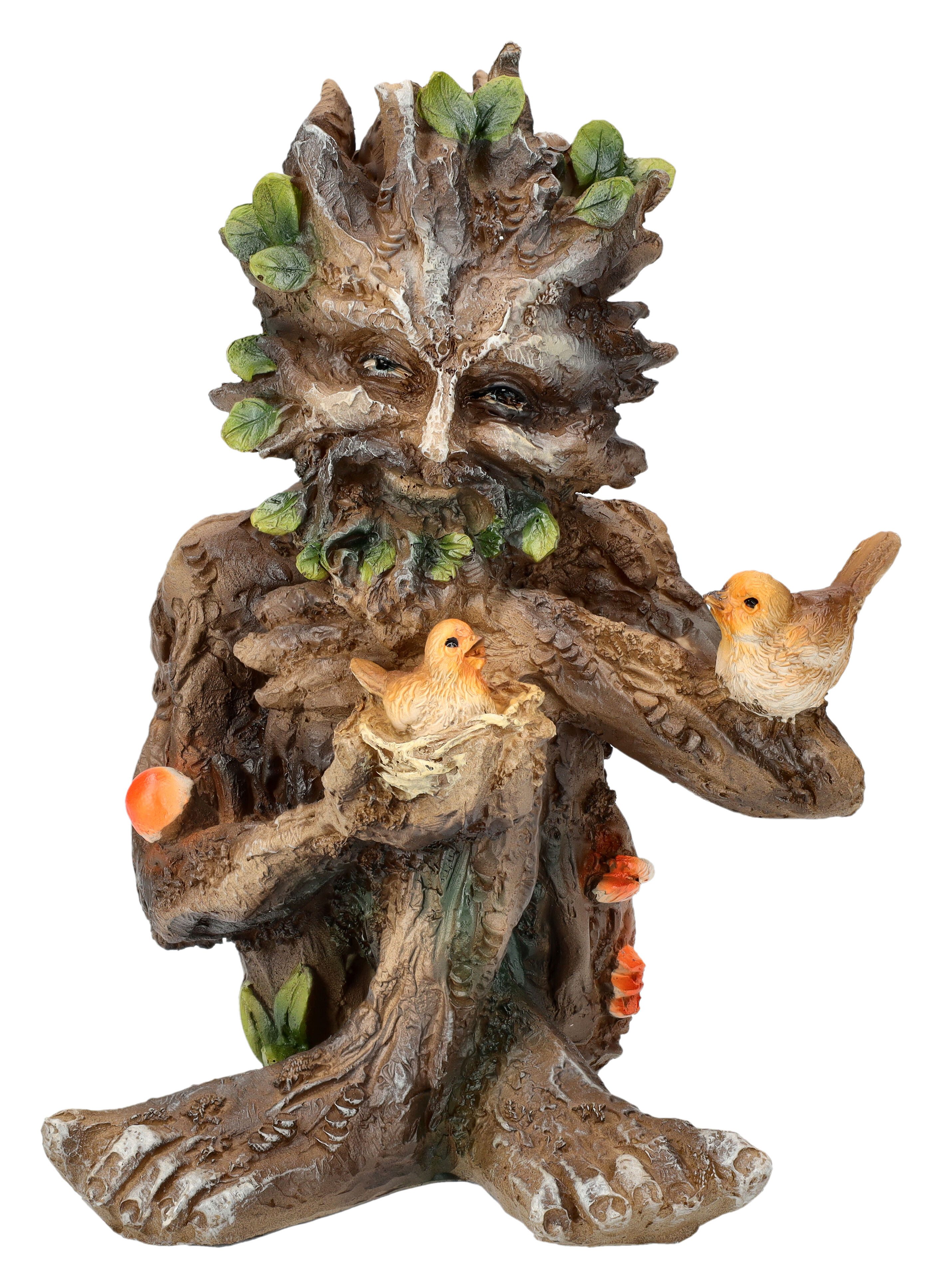 Figuren Shop GmbH Fantasy-Figur Baum Ent Figur - Adair mit Vögeln - Fantasy Dekofigur Baumhirte Deko