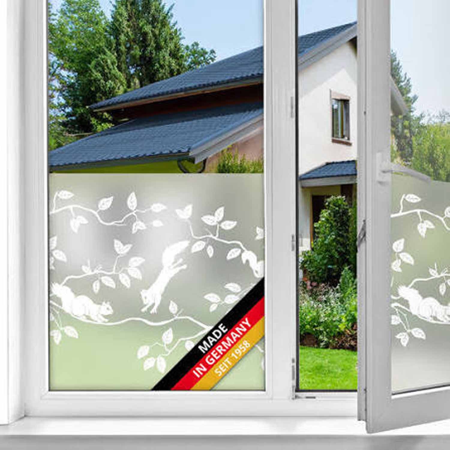 d-c-fix Fensterfolie Pineview - selbsthaftende Sichtschutzfolie Deko Folie Fenster innen, Statisch haftend - rückstandslos entfernbar und wiederverwendbar