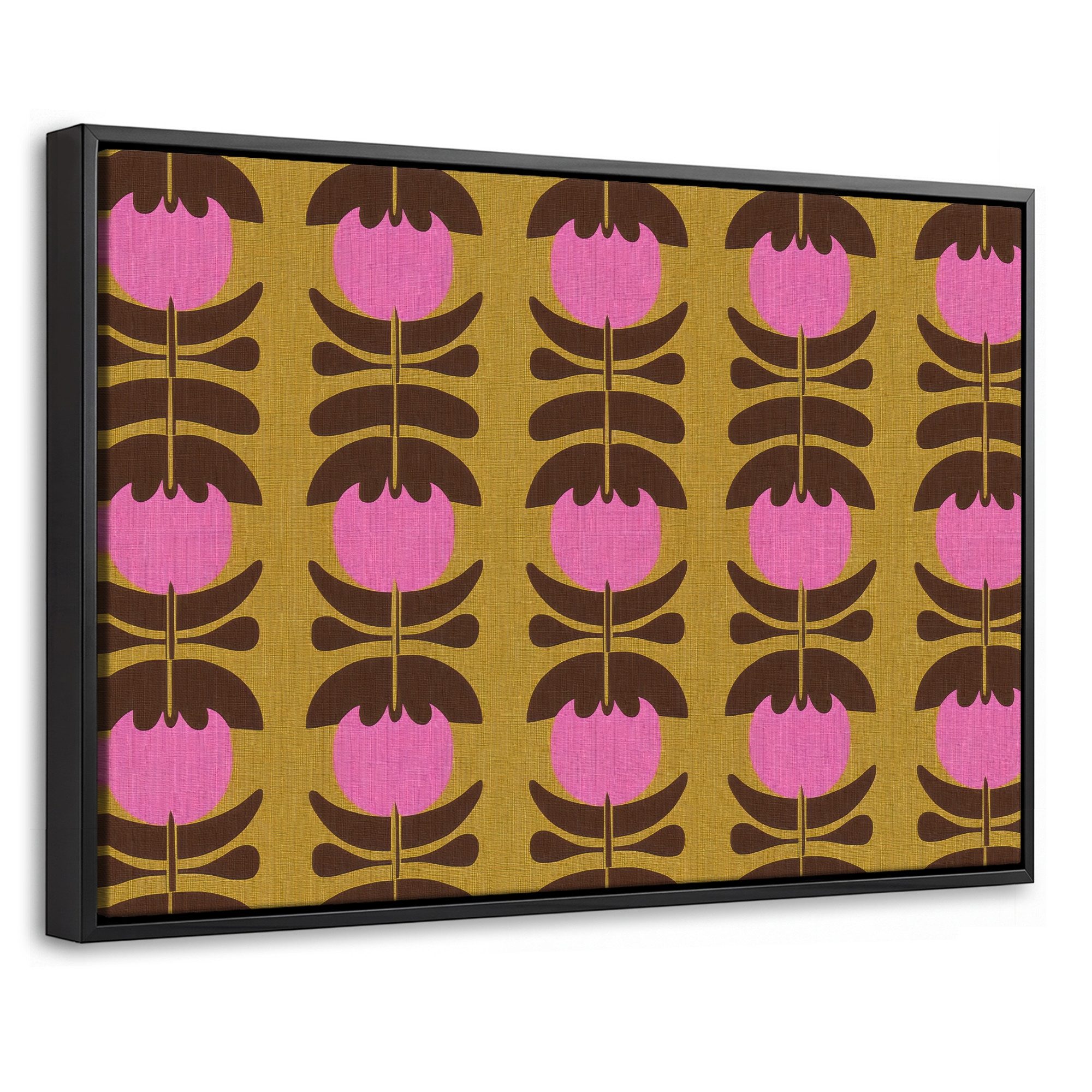 OneMillionCanvasses® Leinwandbild mit Rahmen - Abstrakt - Blumen - Rosa, Fotodruck (1 St), Bilder, Zimmer Wand Bild Dekoration 30x20cm