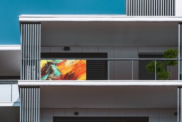 MuchoWow Balkonsichtschutz Gemälde - Abstrakt - Öl (1-St) Balkonbanner, Sichtschutz für den Balkon, Robustes und wetterfest