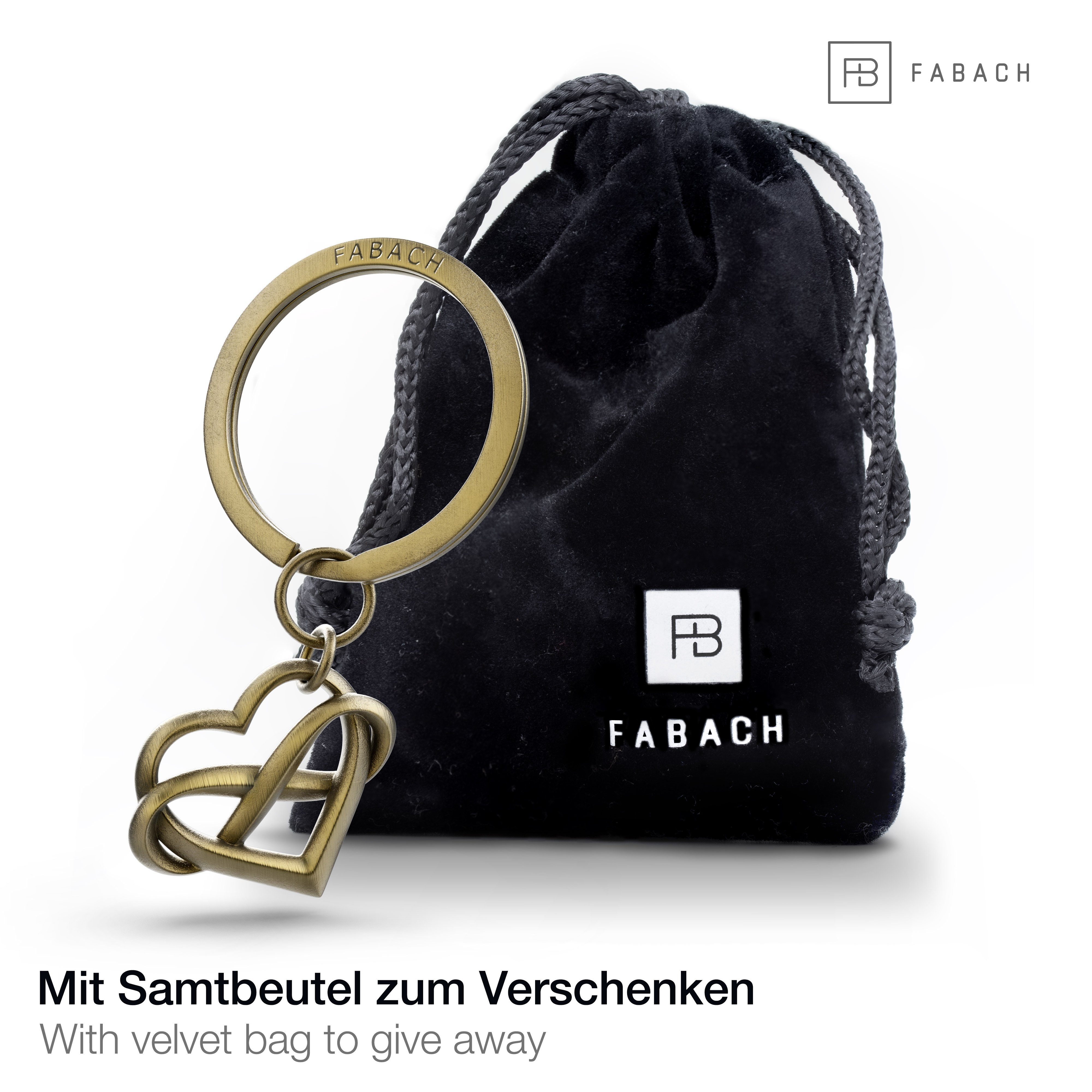 FABACH Schlüsselanhänger Herz Geschenk Antique Liebe mit Unendlichkeitszeichen Bronze – „Infinite Love“