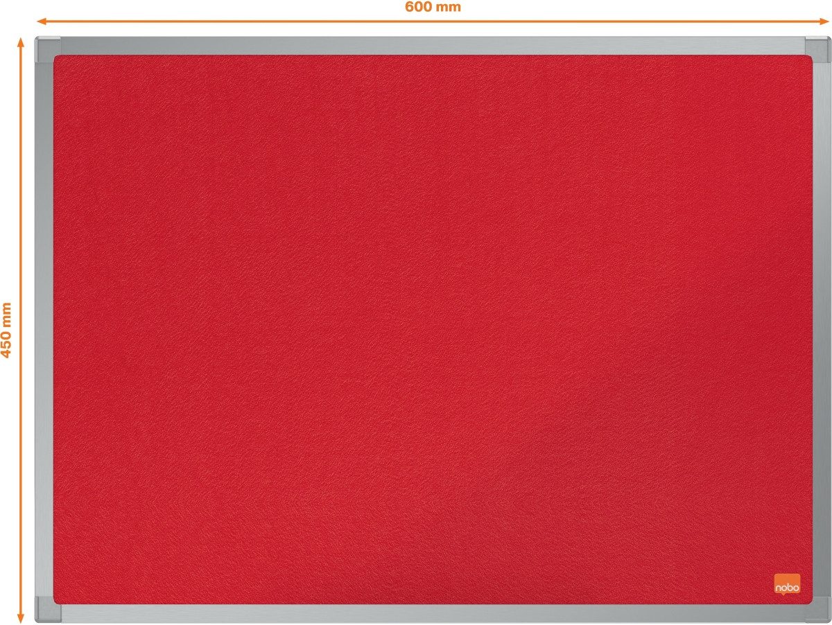 NOBO Pinnwand Filz-Notiztafel Essence Aluminiumrahmen 600x450mm rot