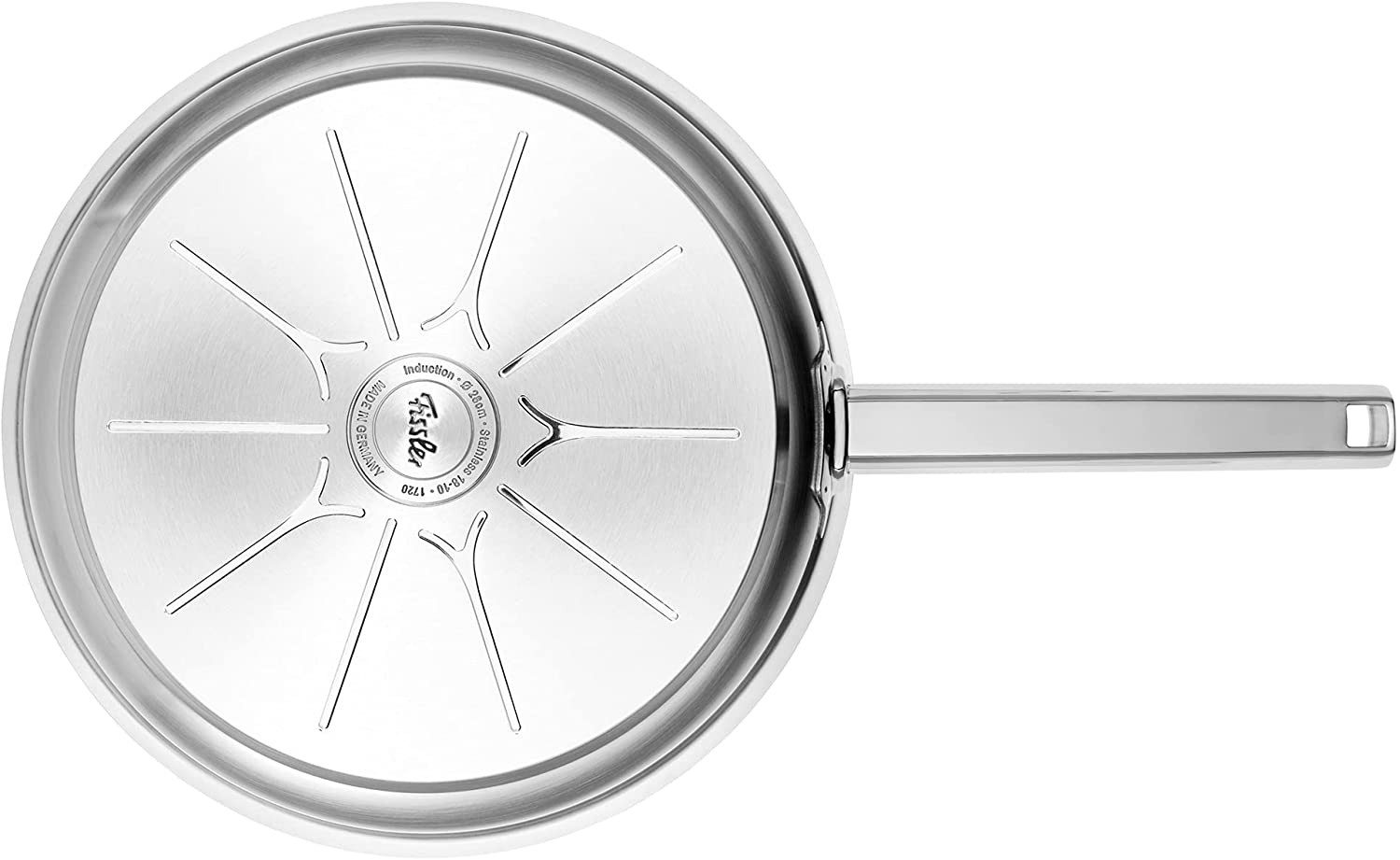 Fissler Bratpfanne ORIGINAL-PROFI COLLECTION® Edelstahl-Pfanne, Edelstahl 18/10 (1-tlg), mit breitem Schüttrand, Kaltmetallgriffen. Made in Germany – Bild 2 von 5