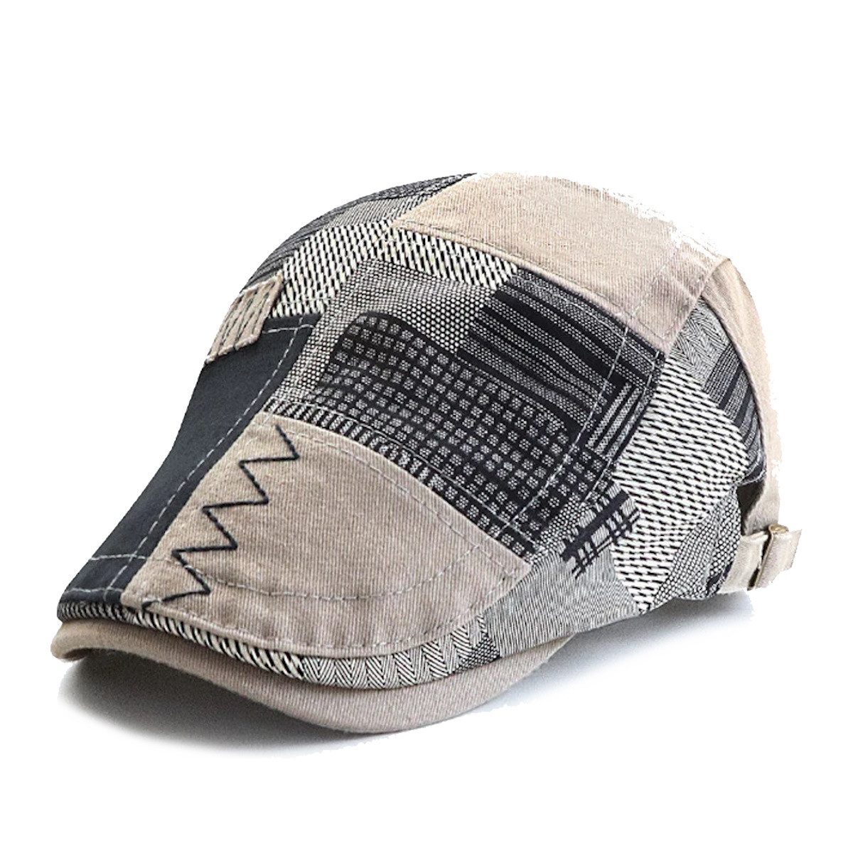 Sporty Flat Cap Gatsby Retro Patch Schirmmütze mit Schirm Schiebermütze günstig online kaufen