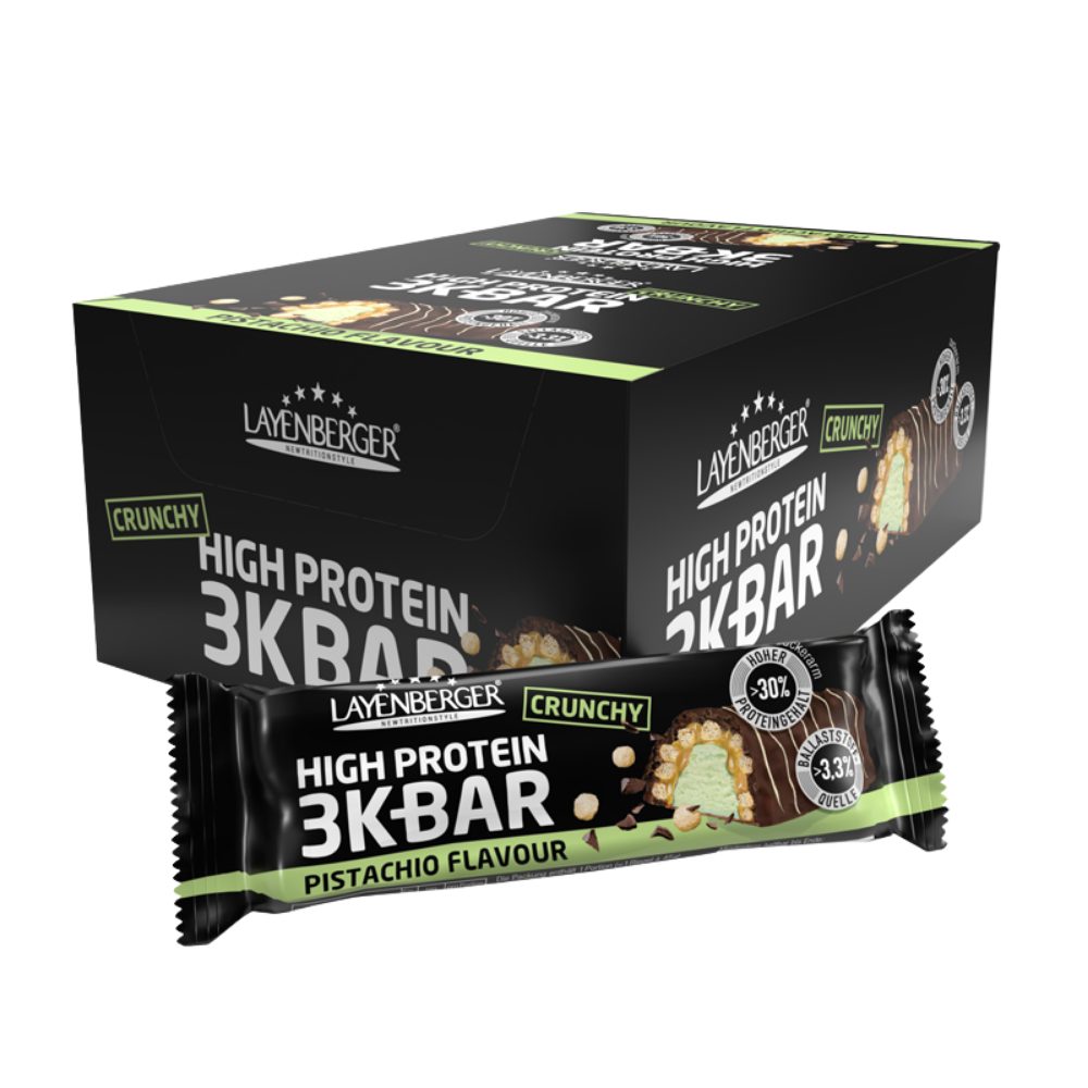 Layenberger Nutrition Group Riegel 3K PROTEIN BAR CRUNCHY Pistachio, 15 x 45 g, (Packung)