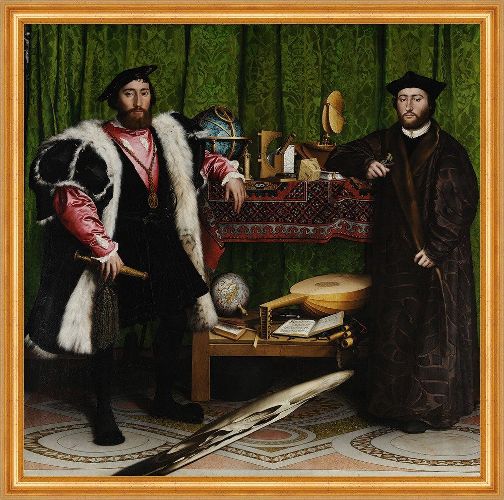 Kunstdruck The Ambassadors Hans Holbein der Jüngere Globus Laute Männer B A2 0220