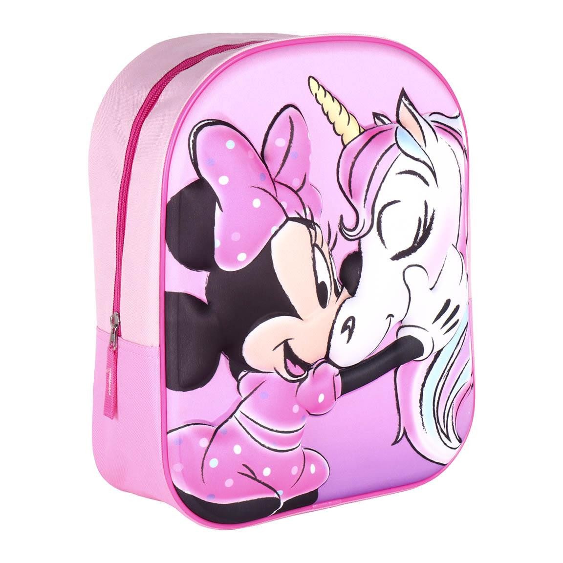 Disney Minnie Mouse Kindergartentasche Minnie Maus & Einhorn, 3D Kinder-Rucksack 31x25x10 cm