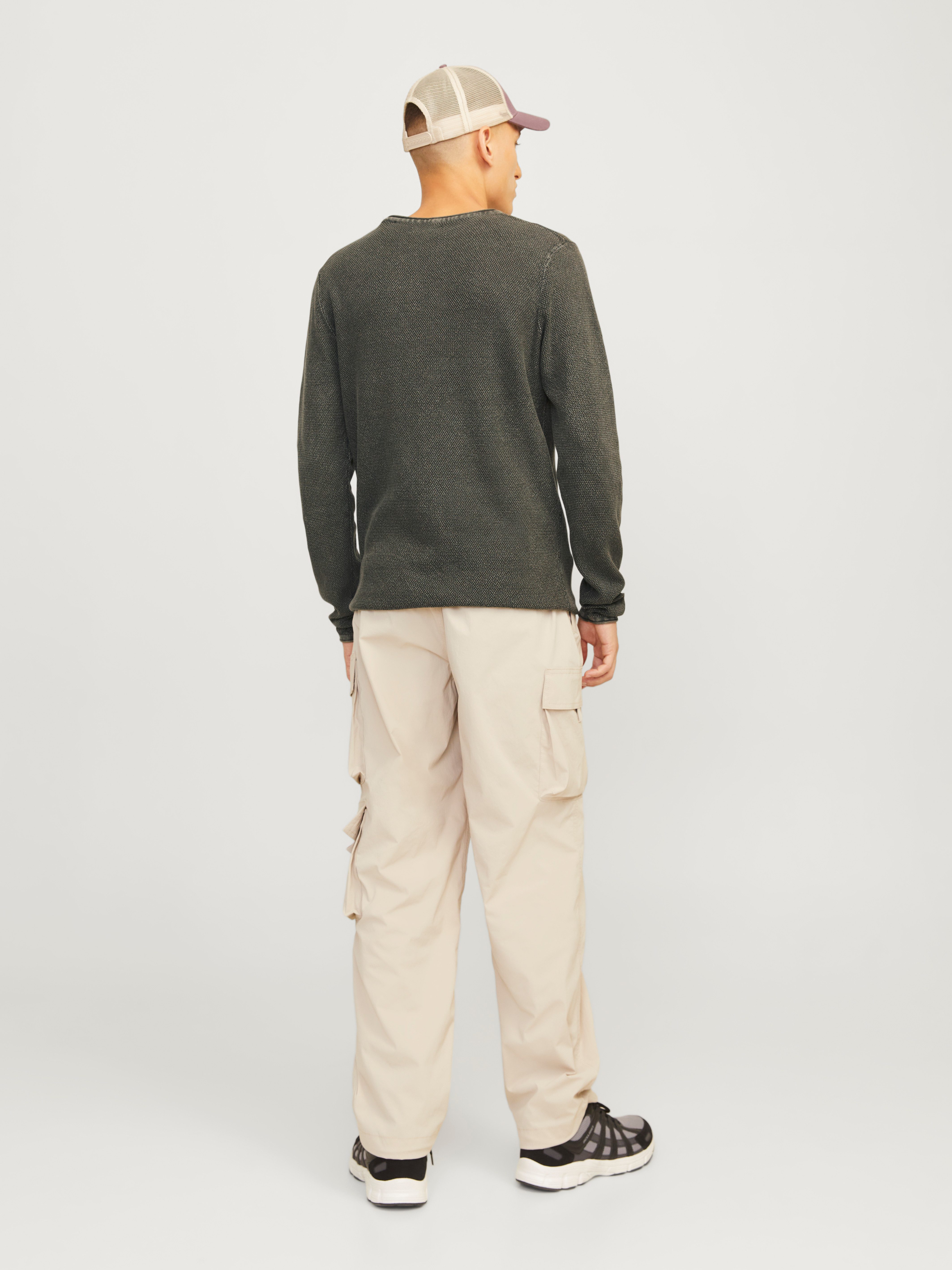 Jack & Jones Rundhalspullover JJDEAN KNIT CREW NECK AW24 in gewaschener Optik