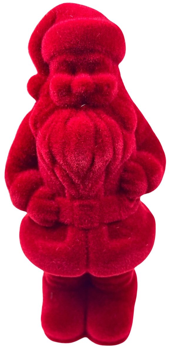 finehomegarden Weihnachtsmann Santa Nikolaus dunkelrot beflockt H30cm+H40cm+H50cm Weihnachtsmann (1 St), Skulptur Poly Weihnachten Figur 3Größen wählbar