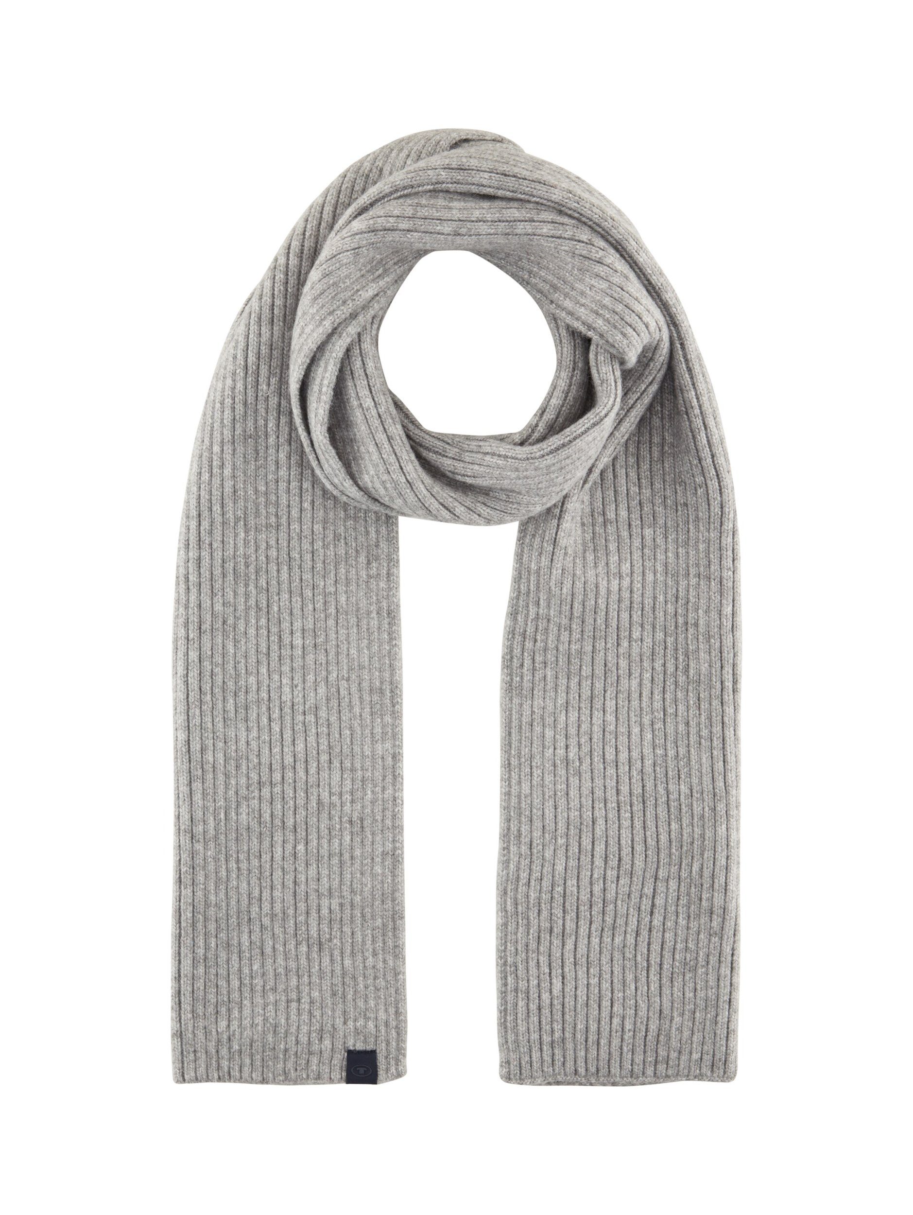 TOM TAILOR Modeschal cosy knitted scarf Grey Heather Melange