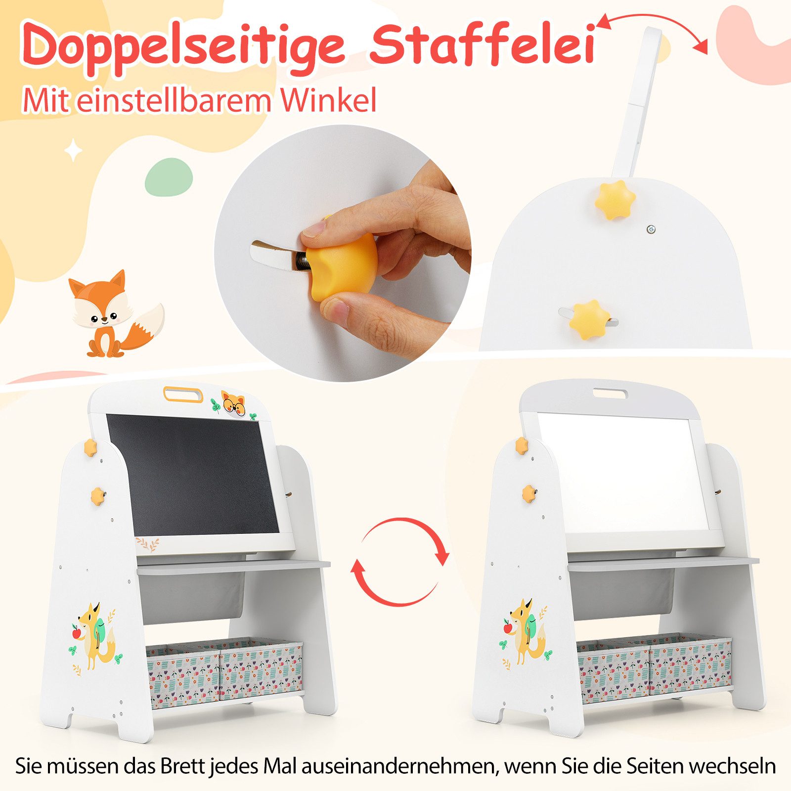 COSTWAY Kindersitzgruppe, (2-tlg), Kindertisch mit 2 günstig online kaufen