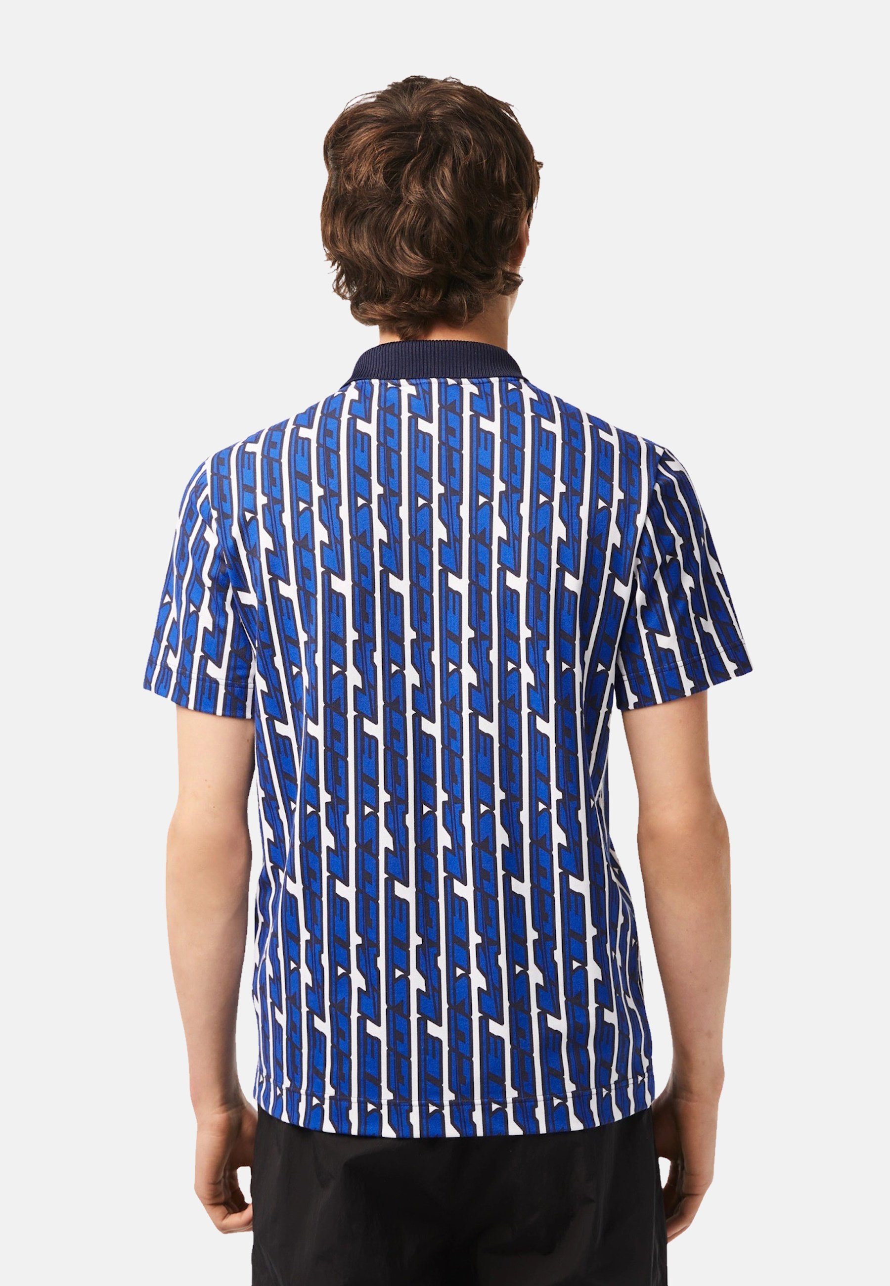 (1-tlg) Polo Kurzarmshirt Lacoste Piqué-Strickgewebe Poloshirt aus blau Poloshirt