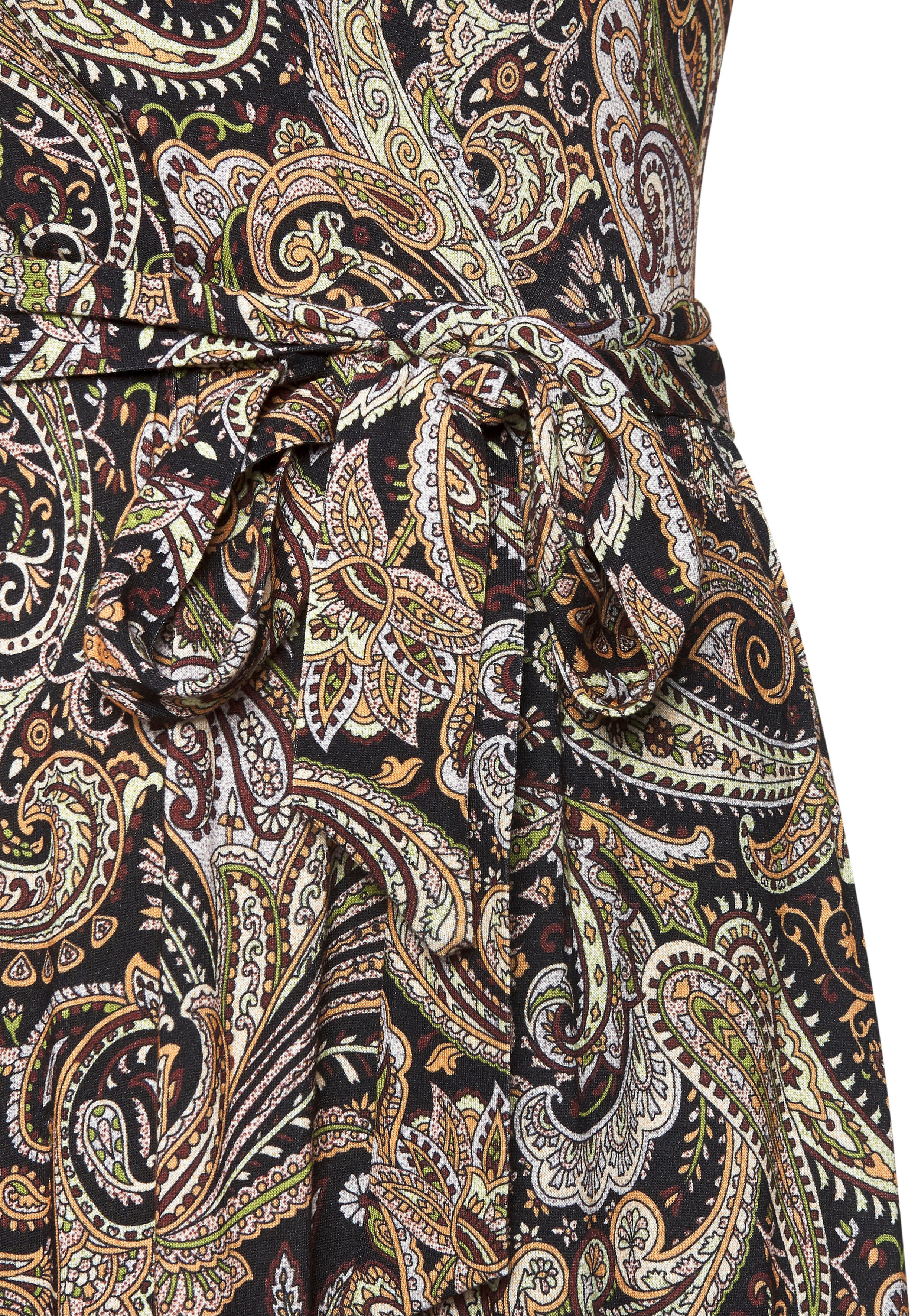 LASCANA Maxikleid mit Paisleydruck aus weicher Viskoseware Elegantes Sommerkleid, Strandkleid, langes Druckkleid, Viskosekleid
