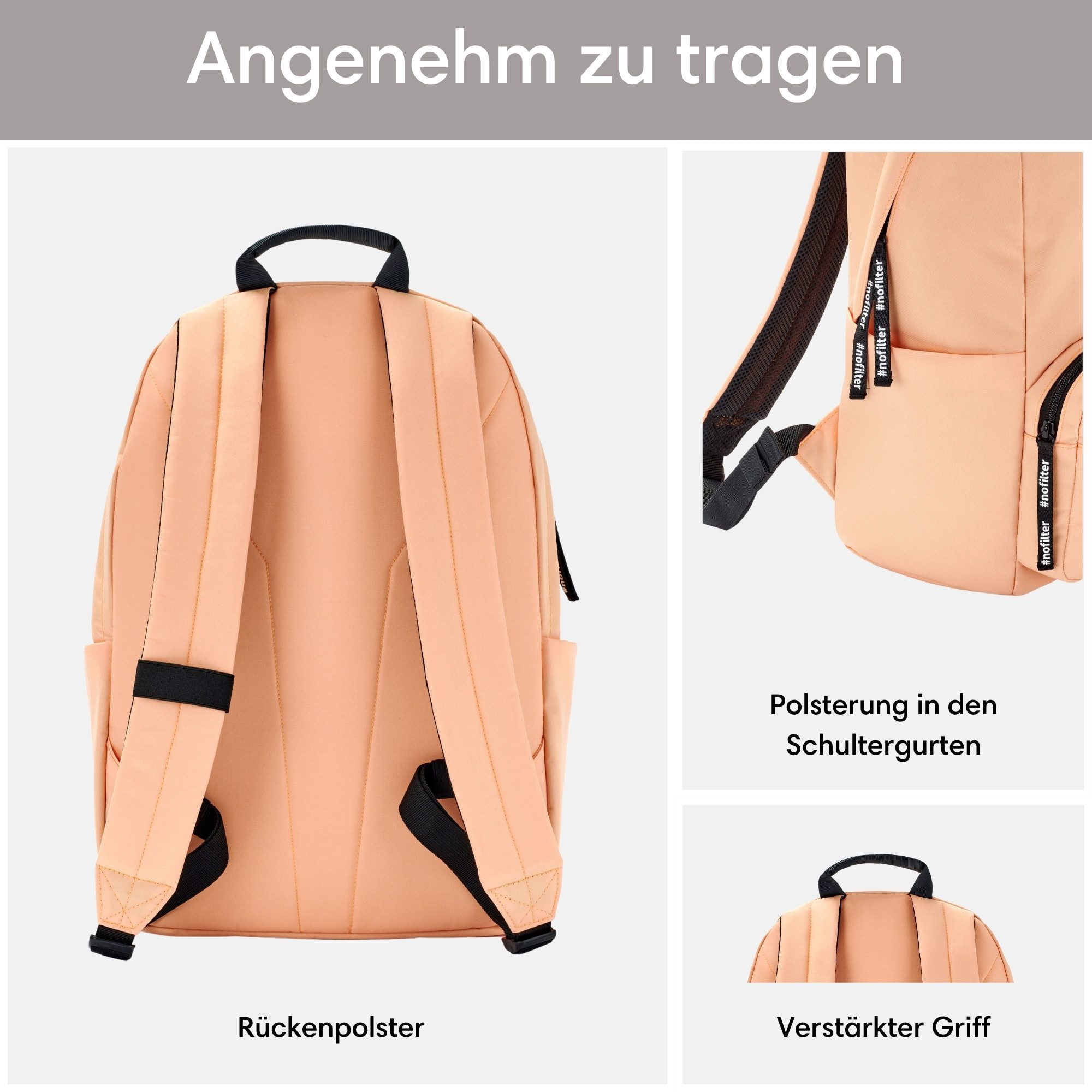 LARKSON Schulrucksack No 3 Rucksack Schule Mädchen Jungen Teenager (1-tlg), Seitentasche, Laptopfach, Wasserabweisend – Bild 5 von 5