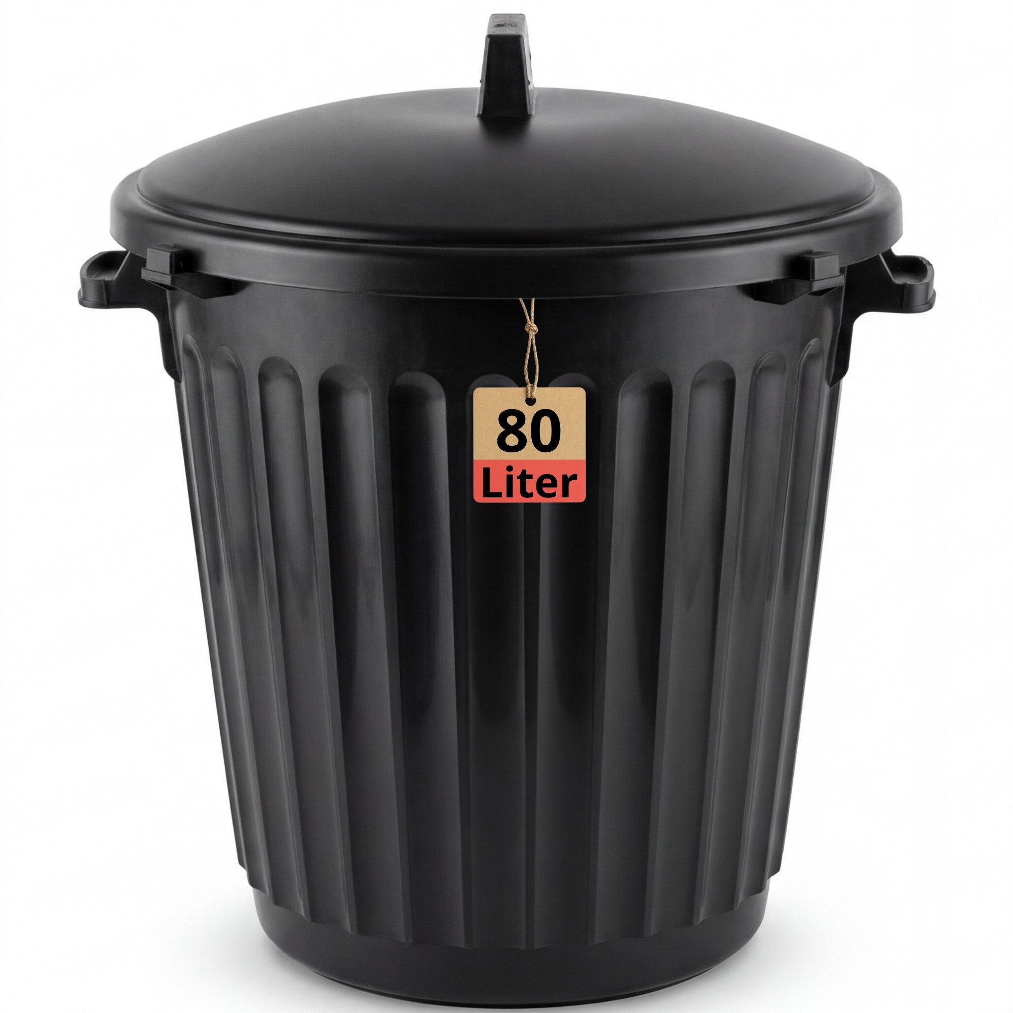 BigDean Mülleimer 80 Liter 55cm durchmesser verschliessbarem Deckel, Müllentsorgung, Futtermittel-Lagerung, Gartenabfälle, Pfandflaschen