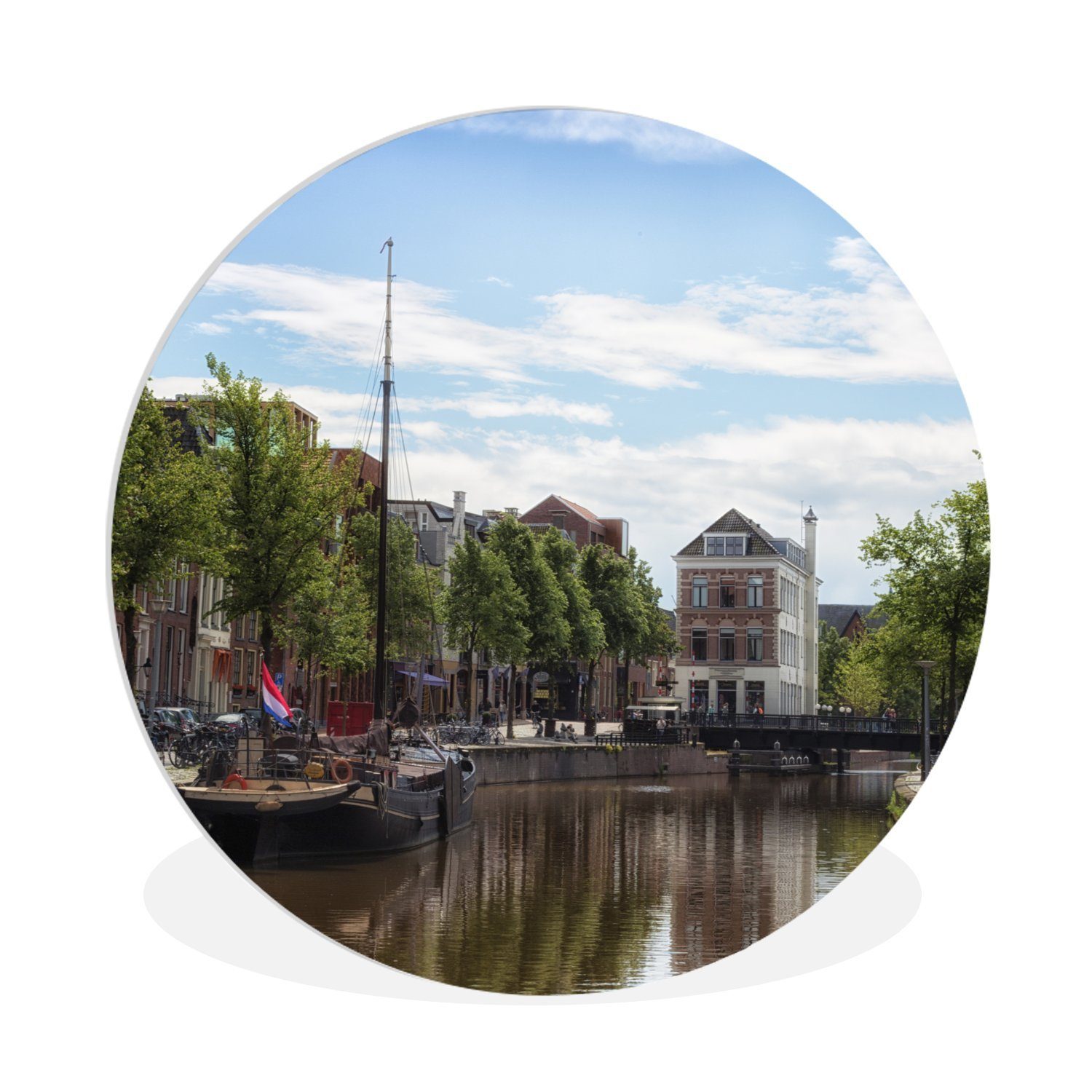 Gemälde Groningen - Segelboot - Grachtenhaus