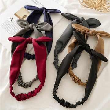 Fivejoy Haarband 6 Stück Haarband,Einfarbiges Haarband mit Schleife für Damen,6 Farben