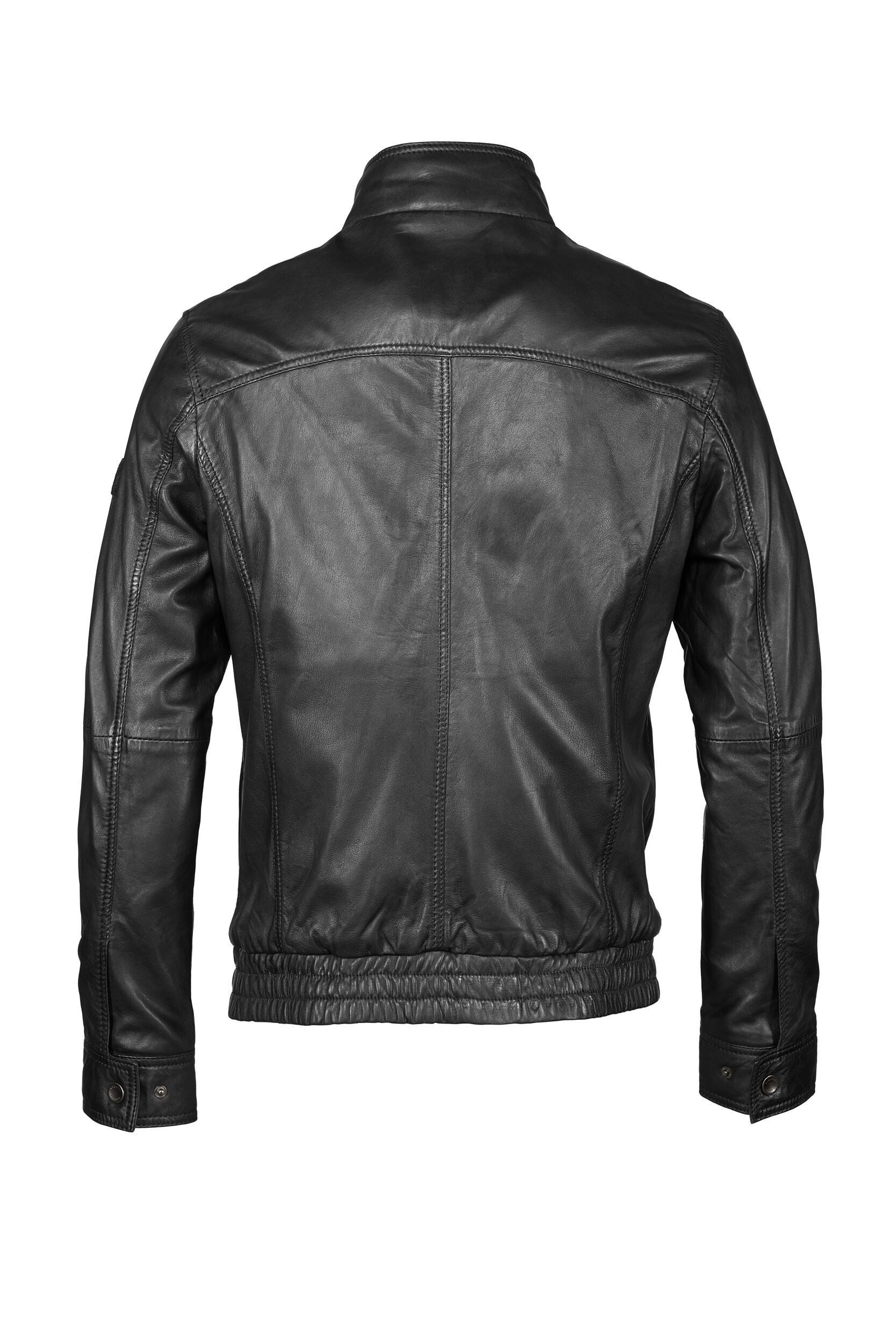 bugatti Lederjacke BUSASCHA (1-St) mit Stehkragen und Reisverschlüssen günstig online kaufen