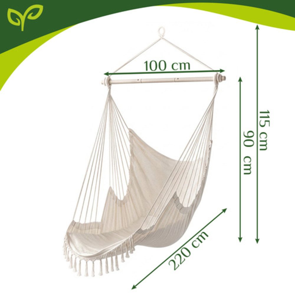 Gardlov Schaukelsitz Gartenschaukel Storchennest 210 cm (Spar-Set, 1-tlg), klappbaren Beinstütze und den zwei inkludierten XXL-Kissen