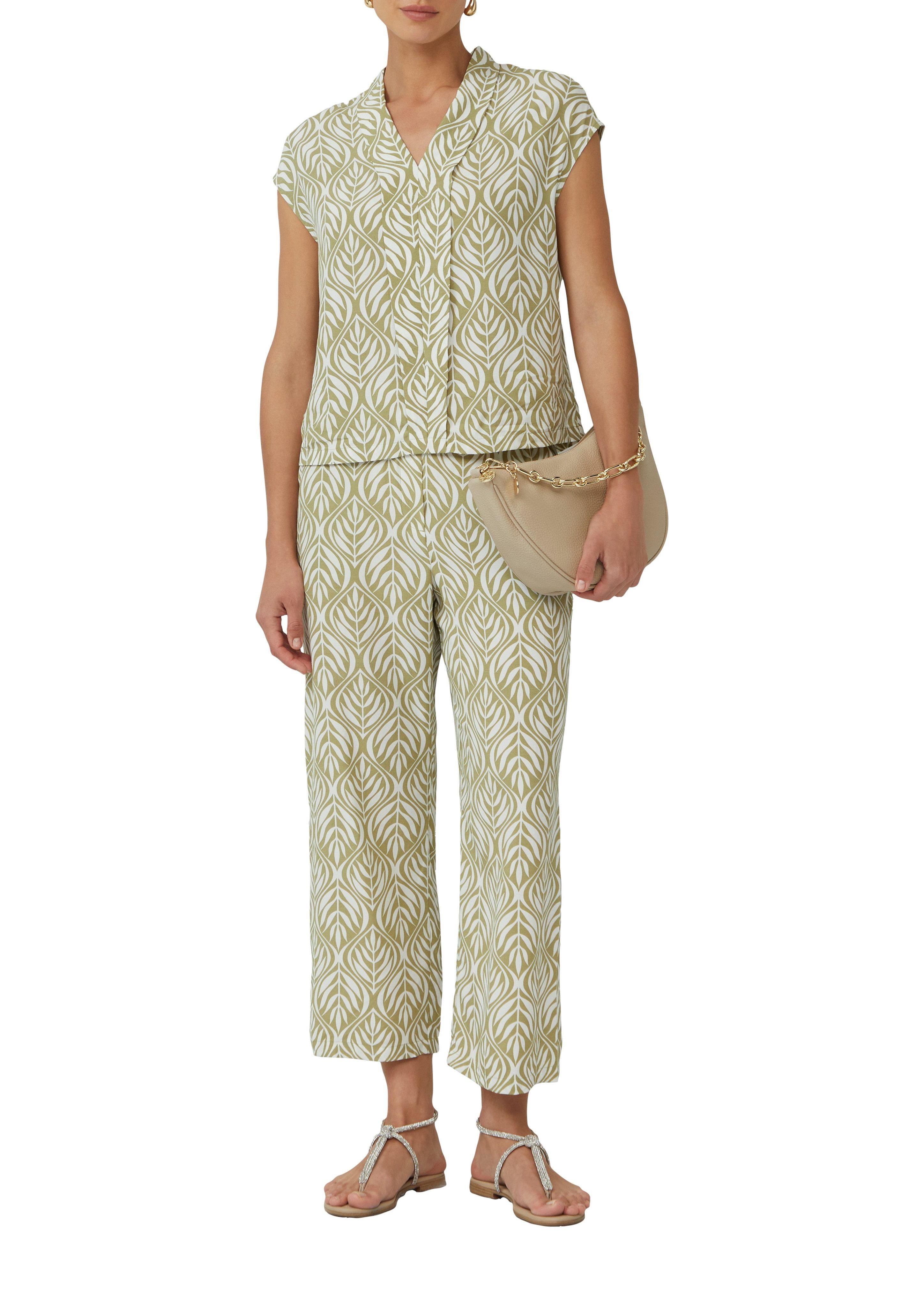 s.Oliver BLACK LABEL Kurzarmbluse mit All-Over Print günstig online kaufen
