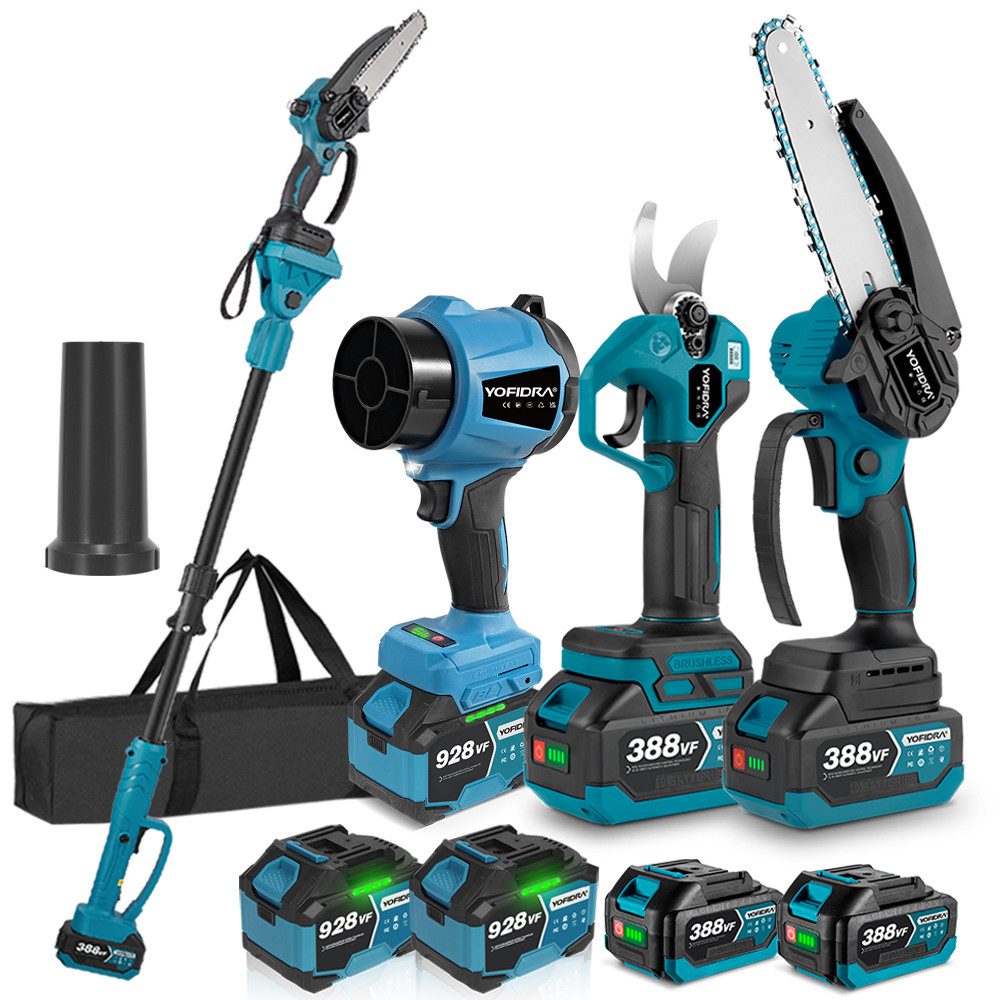 Yofidra Akku-Hochentaster Akku-Gebläse Set Bürstenloses Gartenschere Ketten günstig online kaufen