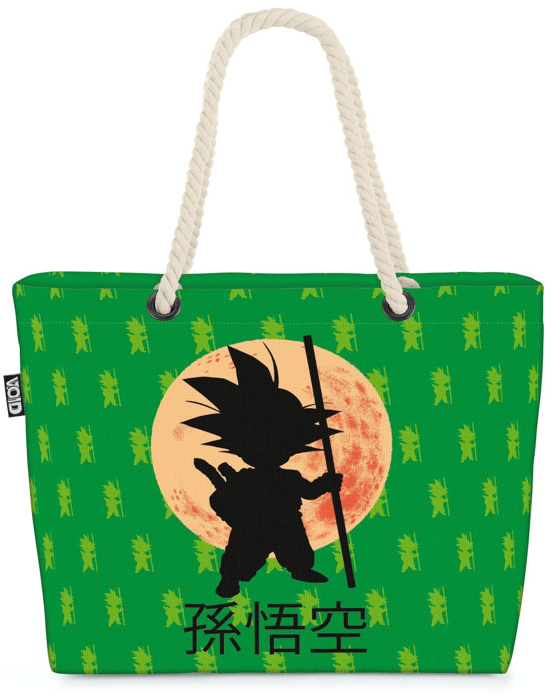 VOID Strandtasche (1-tlg), Goku Moon Shopper Son Roshi Dragon Saiyajin Ball Vegeta Mond grün