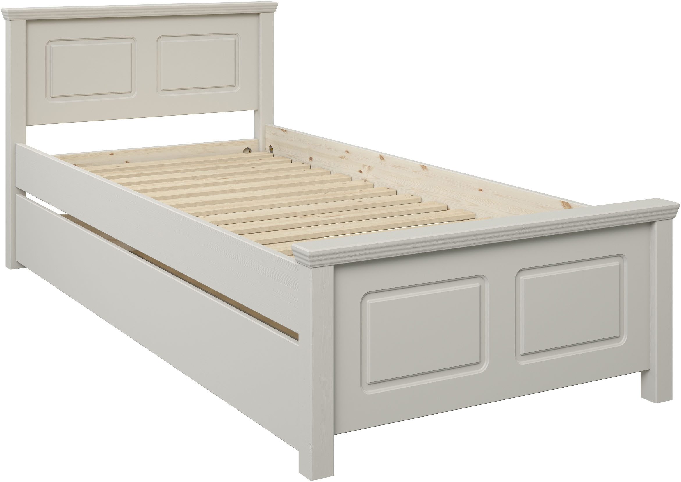 OTTO home Massivholzbett ERIK', Made in Europe, optional mit Schublade, Massivholz Kiefer (FSC® zertifiziert), in mehreren Größen, Landhausstil mit Kassettenopt – Bild 5 von 5