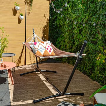 AMANKA Hängemattengestell Outdoor Hängematte mit Gestell auf Rollen 335x100, Hängemattengestell Verstellbar