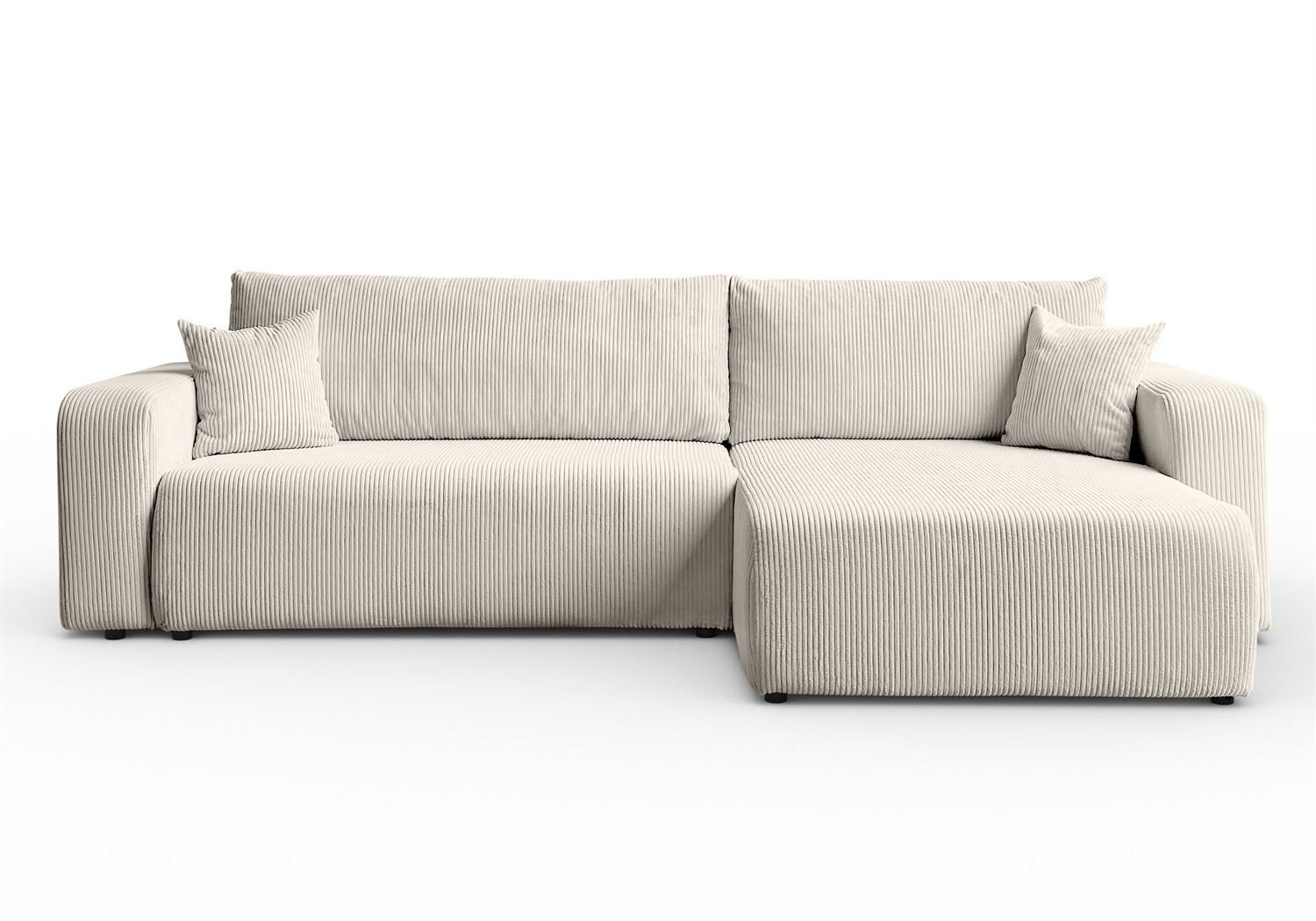 Lookway Ecksofa PRESTIGE L-Form Couch, Cord-Stoff, mit Bettfunktion und Bettkasten, Seite universal