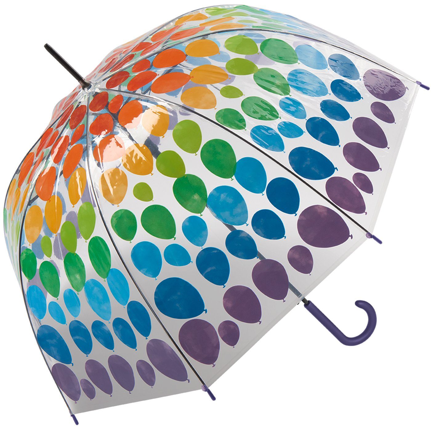 of Glockenschirm Ballons transparent-farbig, mit bunten Automatik - Luftballons Benetton bedruckt Langregenschirm Colors mit United