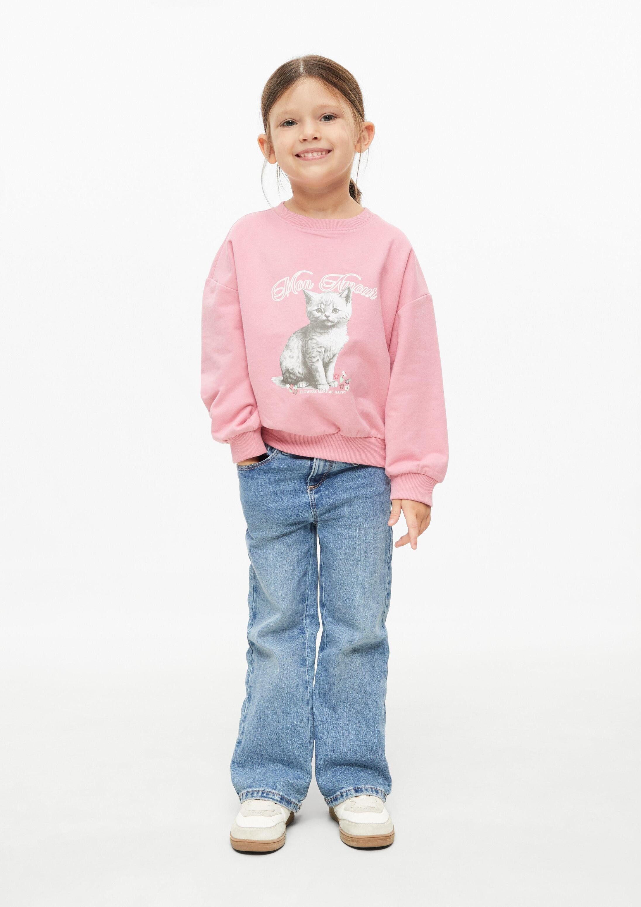 s.Oliver Sweatshirt Sweatshirt Oversize Sweatshirt mit Fotoprint und Glitzer – Bild 3 von 4