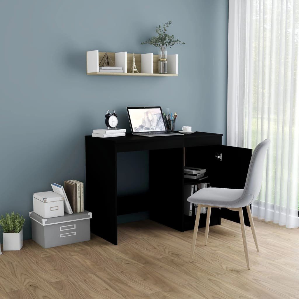 vidaXL Computertisch Schreibtisch, Computertisch Schwarz Weiß Holzwerkstoff 100×50×76 cm