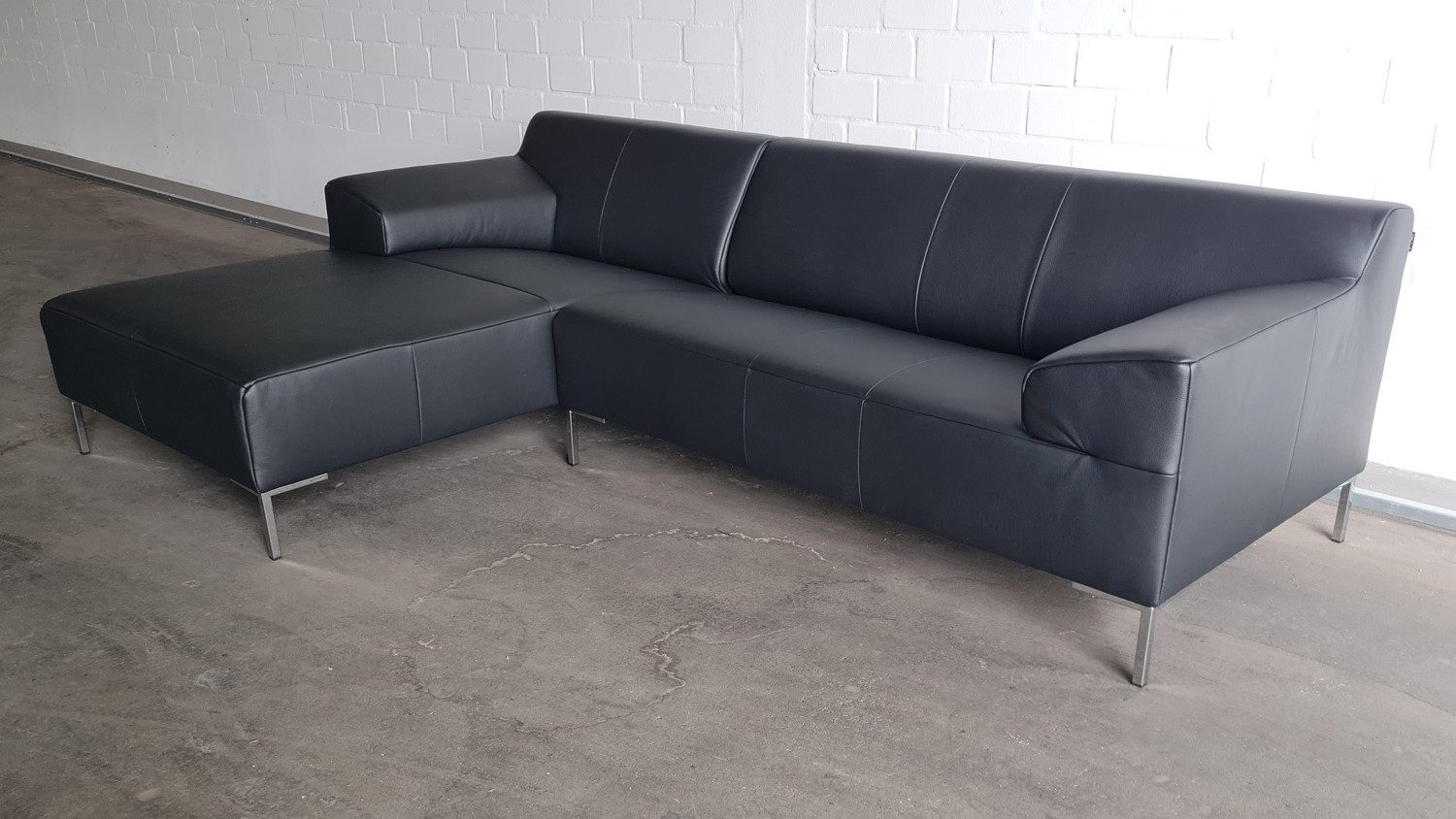 Rolf Benz Ecksofa ROLF BENZ Ecksofa Freistil 180 links Leder schwarz 260x170, Echtes Leder