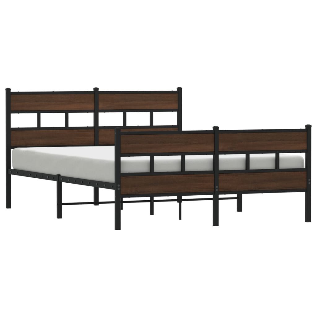 vidaXL Bett Metallbett ohne Matratze Braun günstig online kaufen