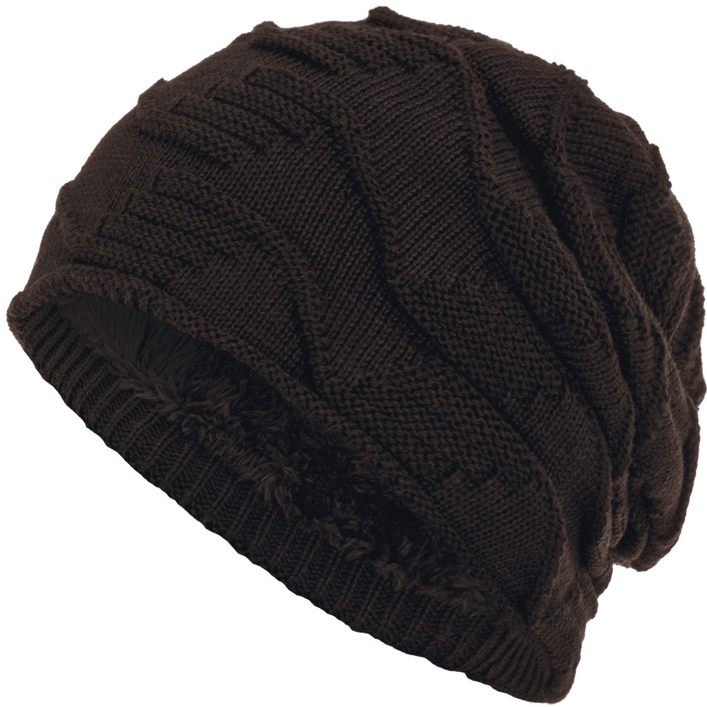 compagno Strickmütze Warm gefütterte Wintermütze mit elegantem Strickmuster Beanie Mütze Warme gefütterte Wintermütze mit weichem Futter Damen Herren Beanie