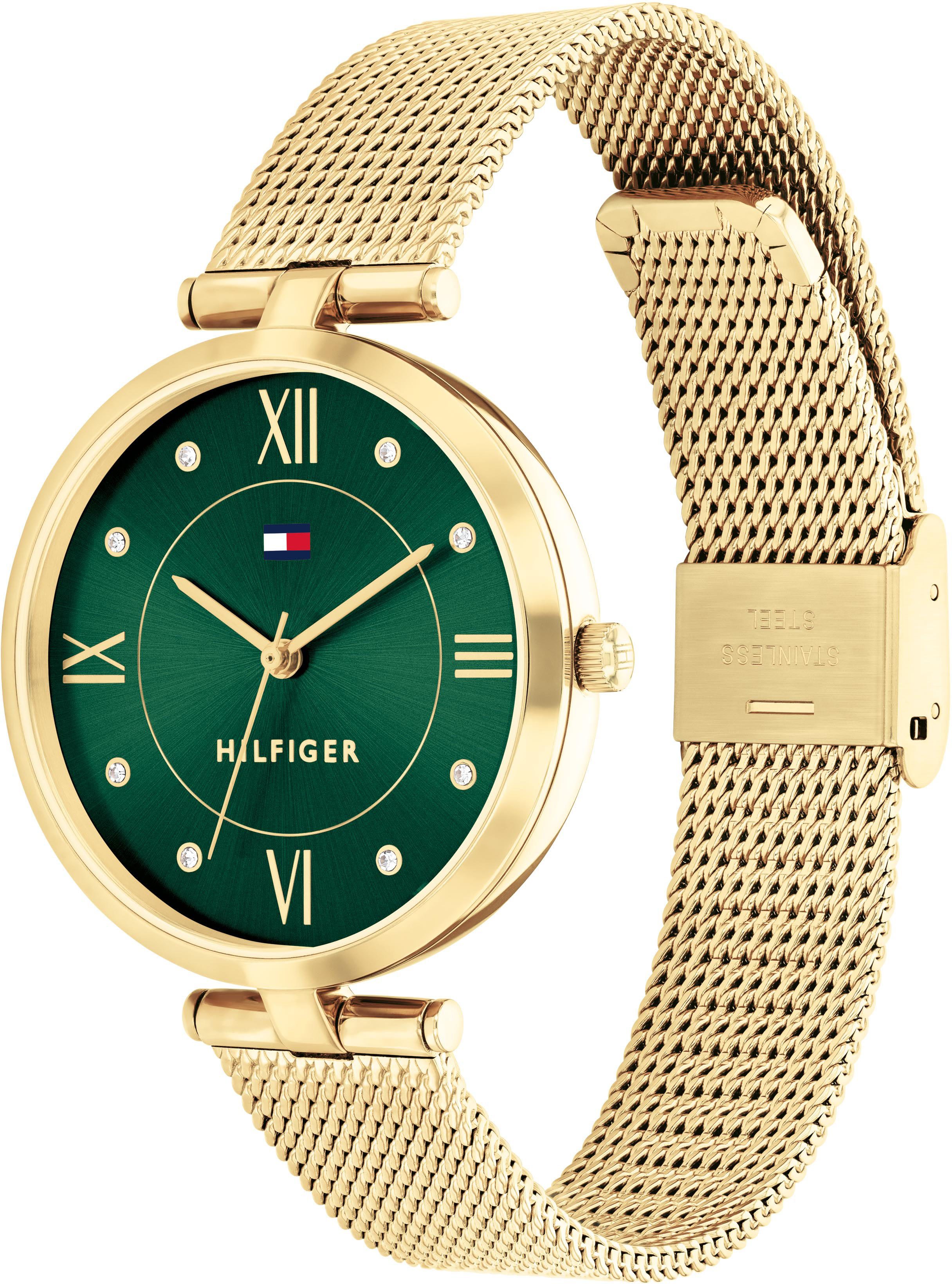 Tommy Hilfiger Quarzuhr ELLA 1782711, Armbanduhr, Damenuhr, Glaskristalle, günstig online kaufen