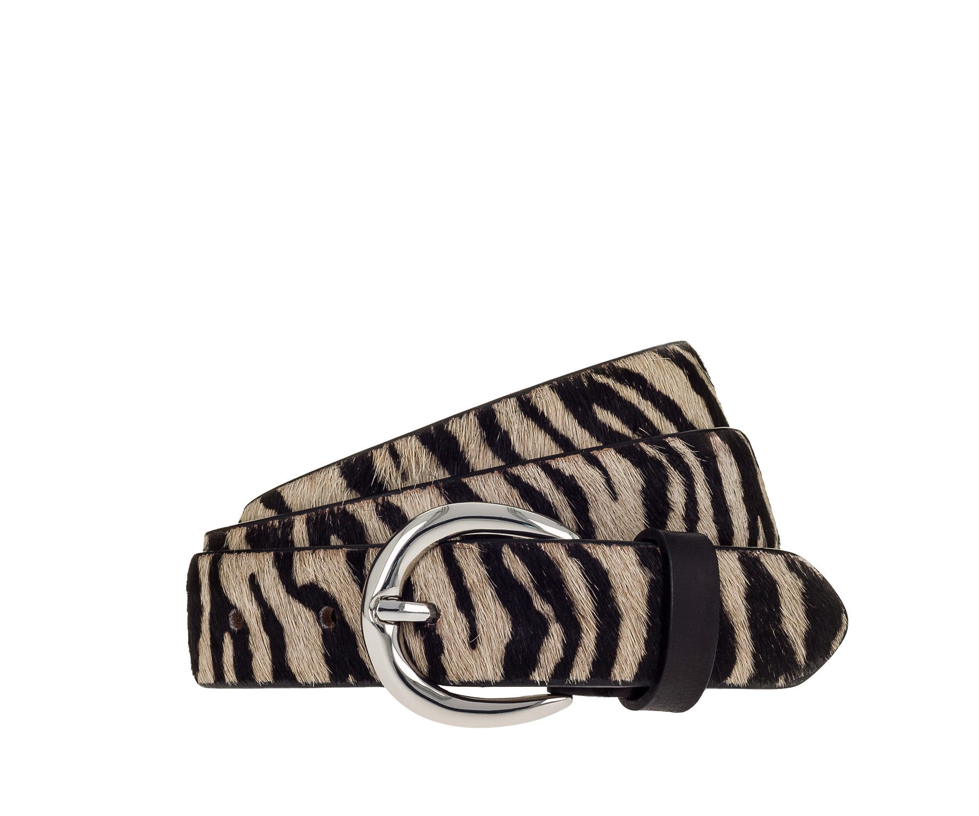 Tamaris Ledergürtel "Elsa Silver" Fell-Optik