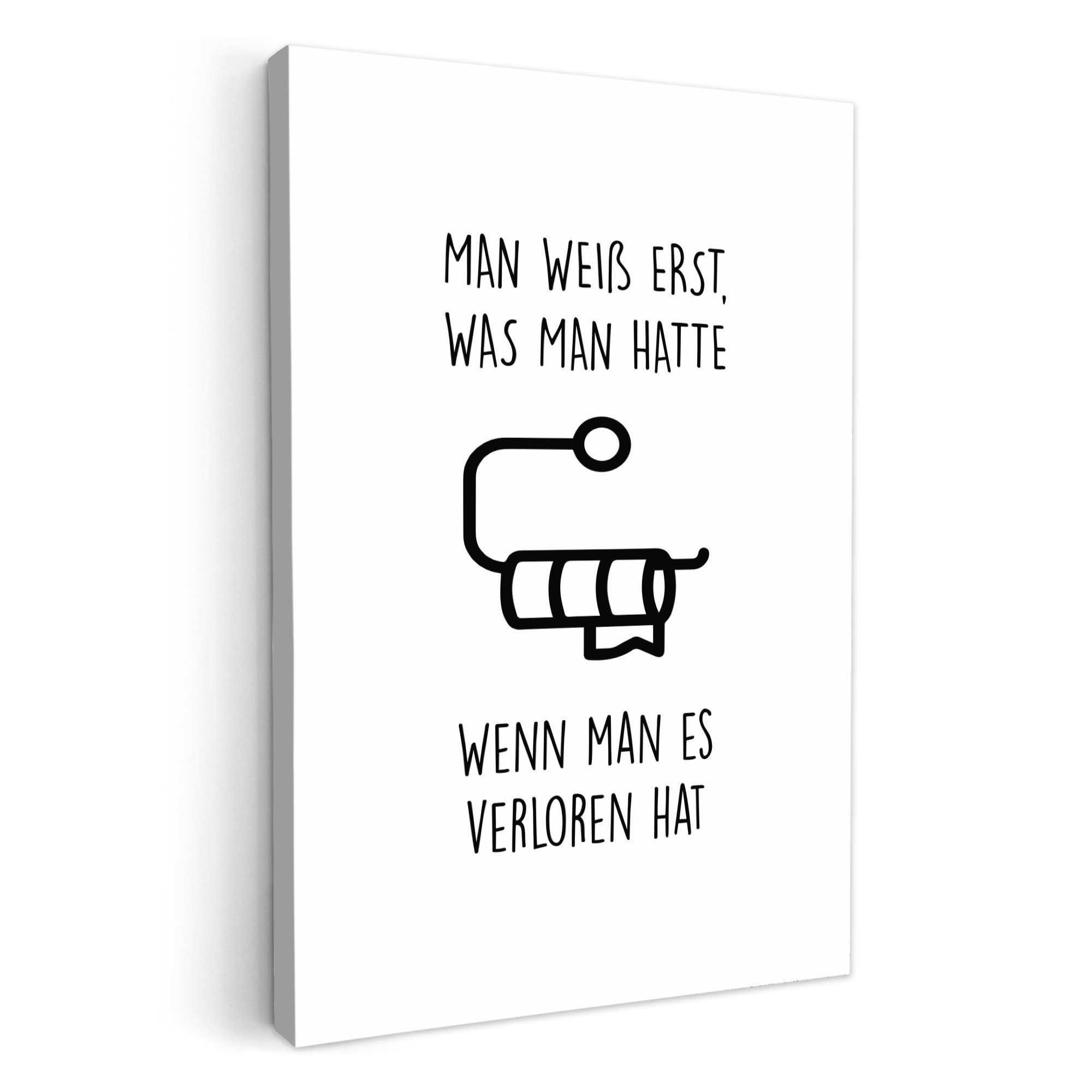 OneMillionCanvasses® Leinwandbild Zitat - Weiß - WC-Papier - Humor, Fotodru günstig online kaufen