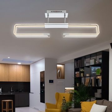 Globo LED Deckenleuchte, LED-Leuchtmittel fest verbaut, Warmweiß, 27 Watt LED Treppenhaus Deckenleuchte aus Chrom SARDEGNA