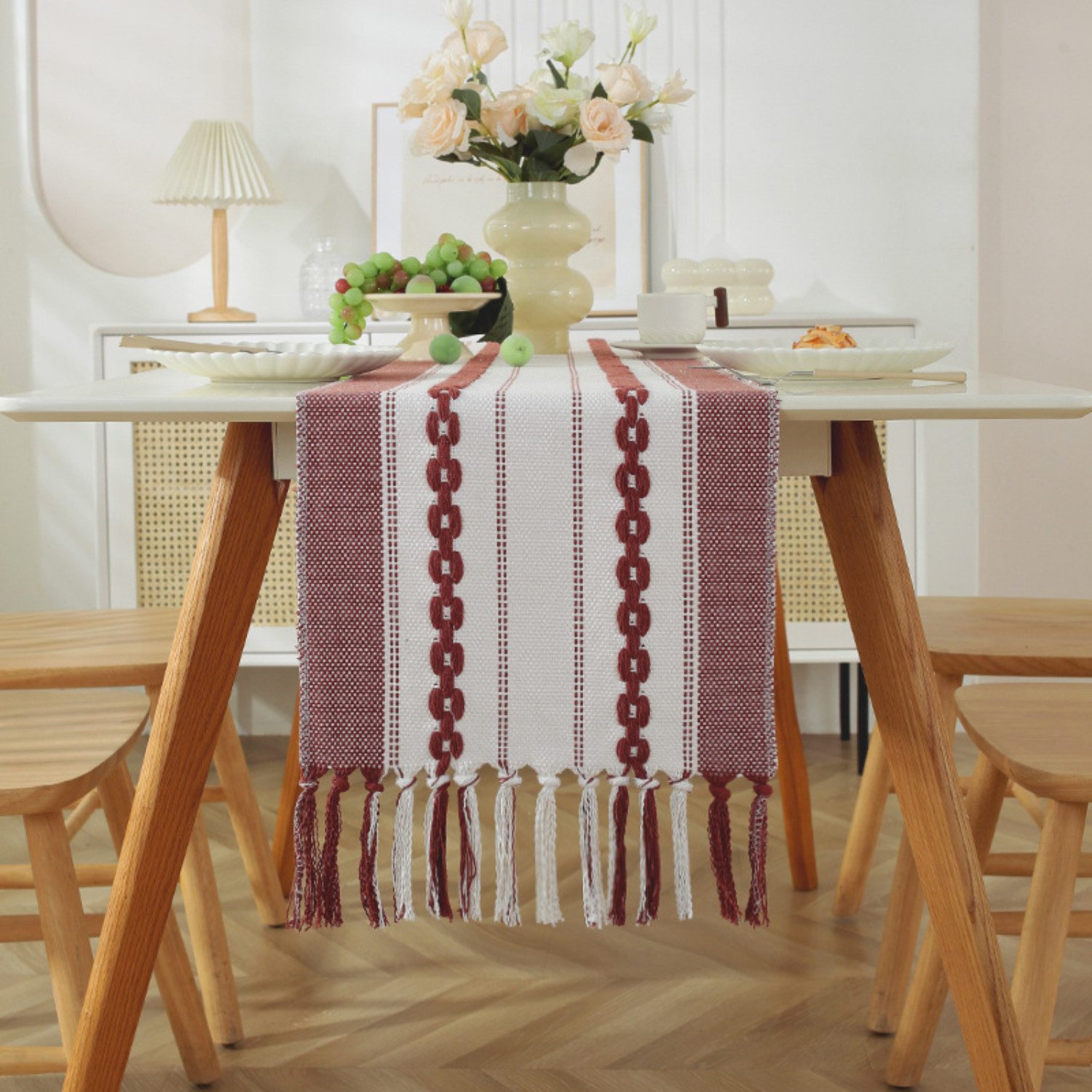 BYSURE Tischläufer (1-tlg), Tischläufer mit 3D-Blumenquaste günstig online kaufen