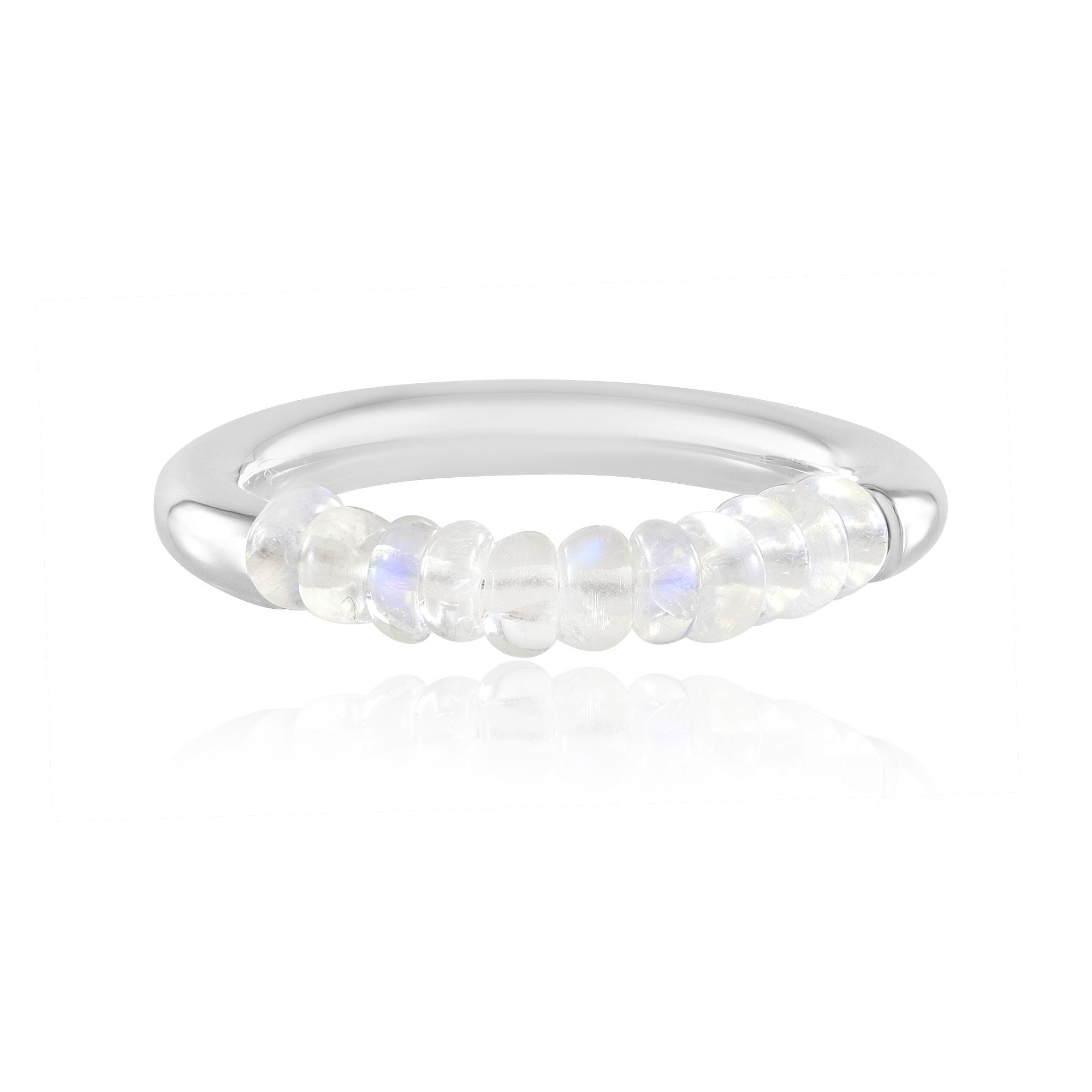 Cavill Silberring Cavill Damenring 2,40 ct Regenbogen Mondstein 925 Silber Platin (1-tlg)