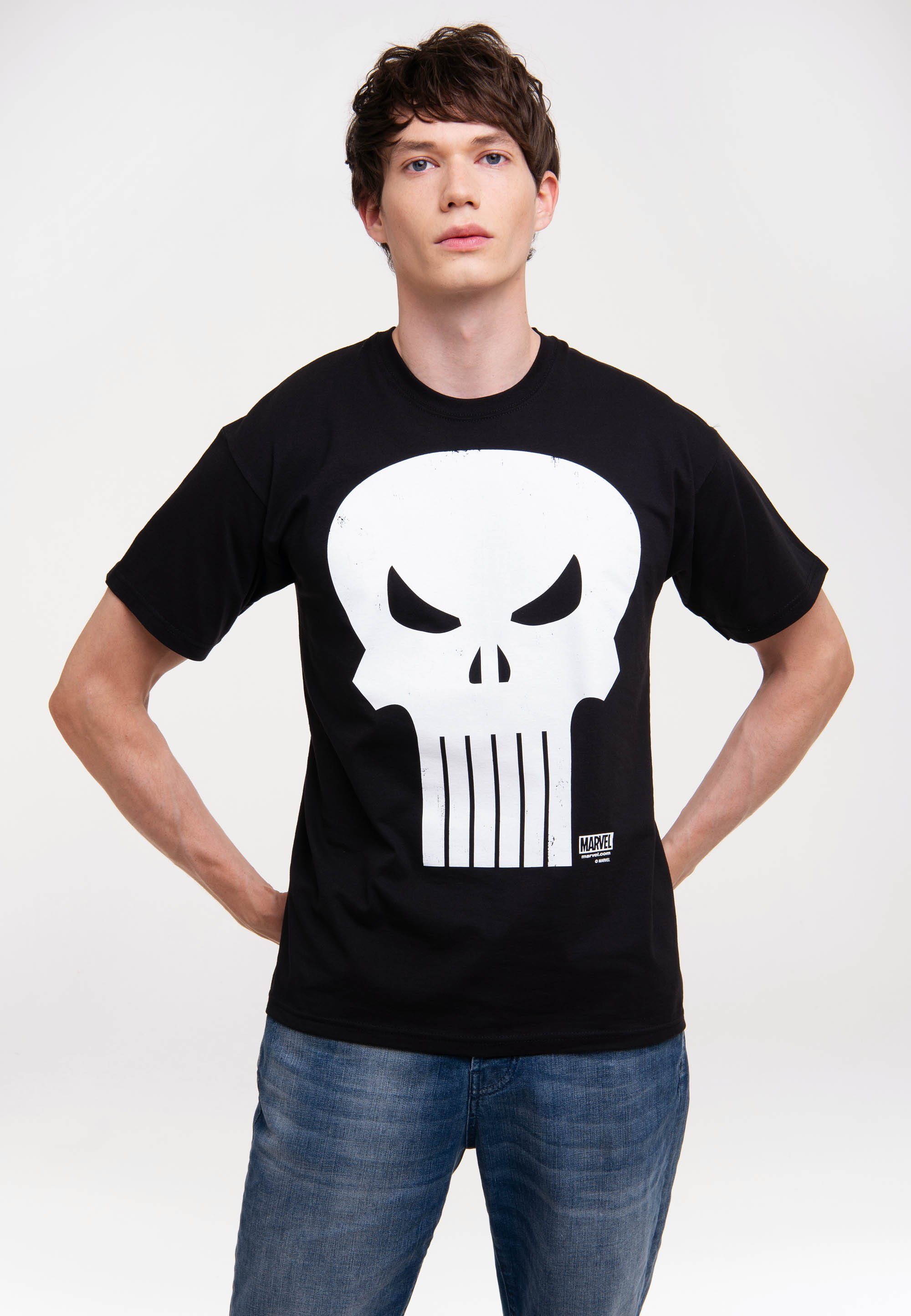 LOGOSHIRT T-Shirt Marvel Comics - Punisher mit lizenziertem Print
