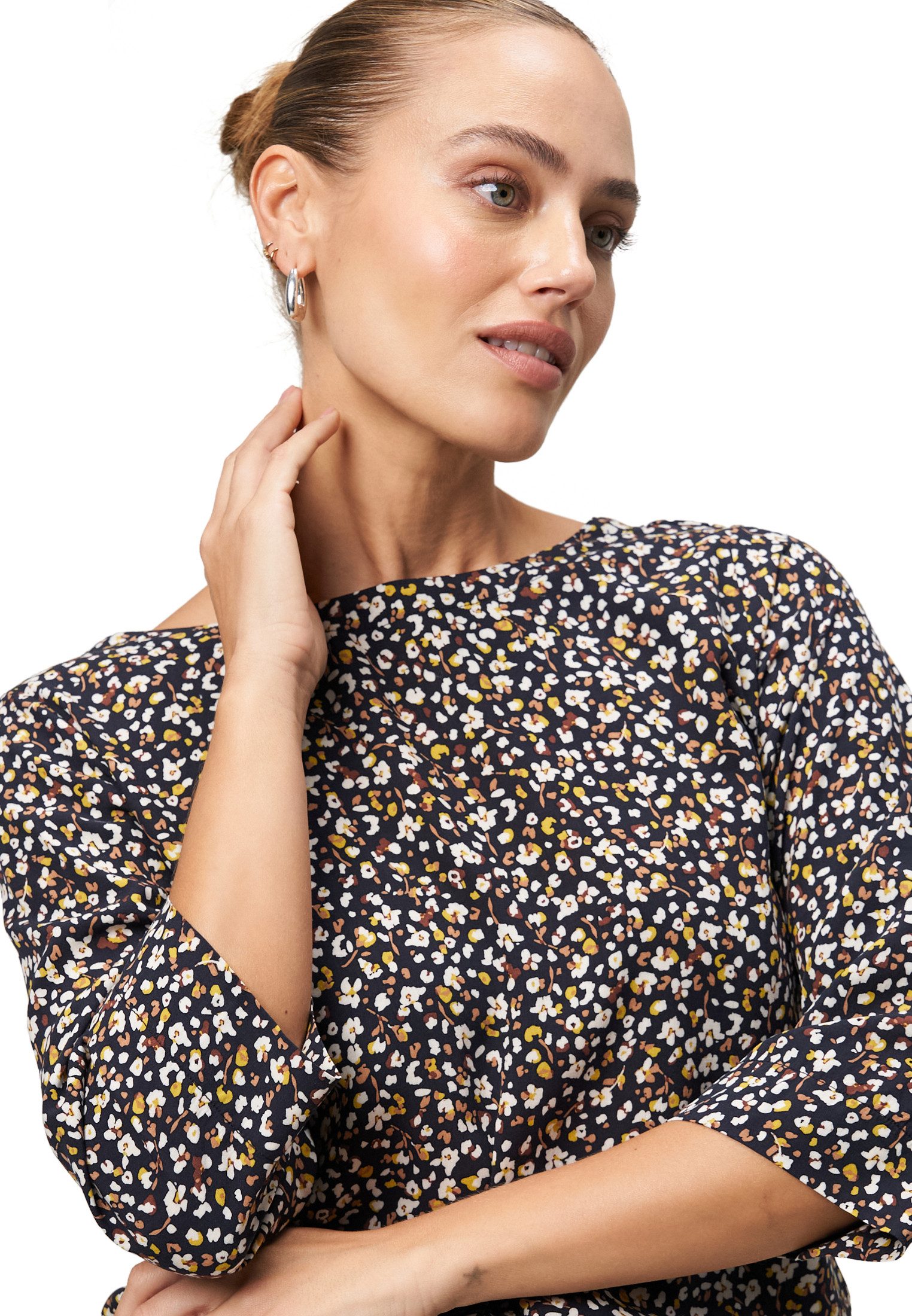 Zero Klassische Bluse Damen geblümt mit 3/4 Arm