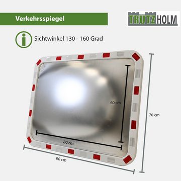 TRUTZHOLM Verkehrsschild eckig rot/weiß 60x80cm Sicherheitsspiegel für innen und außen, (Produkt)