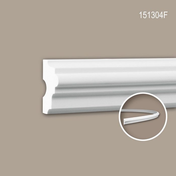 Profhome Flexprofil 151304F (Profilleiste 1-St. Flexible Wandleiste Stuckleiste Zierleiste 2 m) weiß vorgrundiert