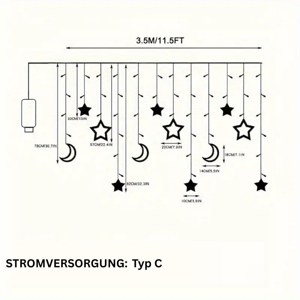 Montegoni Lichterkette 3,5M LED Lichterkette Sterne Monde, USB Fenster Weih günstig online kaufen