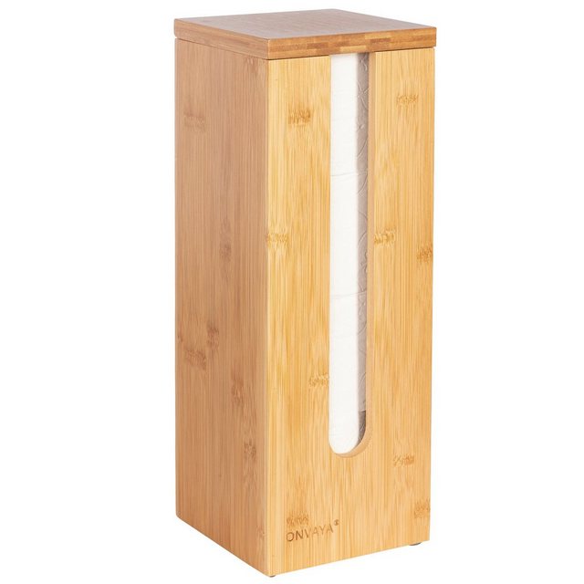 ONVAYA Toiletten-Ersatzrollenhalter „Toilettenpapier Aufbewahrung aus Bambus für bis zu 4 Rollen“