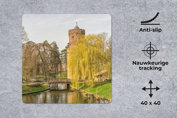 MuchoWow Gaming Mauspad Wasser - Baum - Nijmegen (1-St), Mousepad mit Rutschfester Unterseite, Gaming, 40x40 cm, XXL, Großes